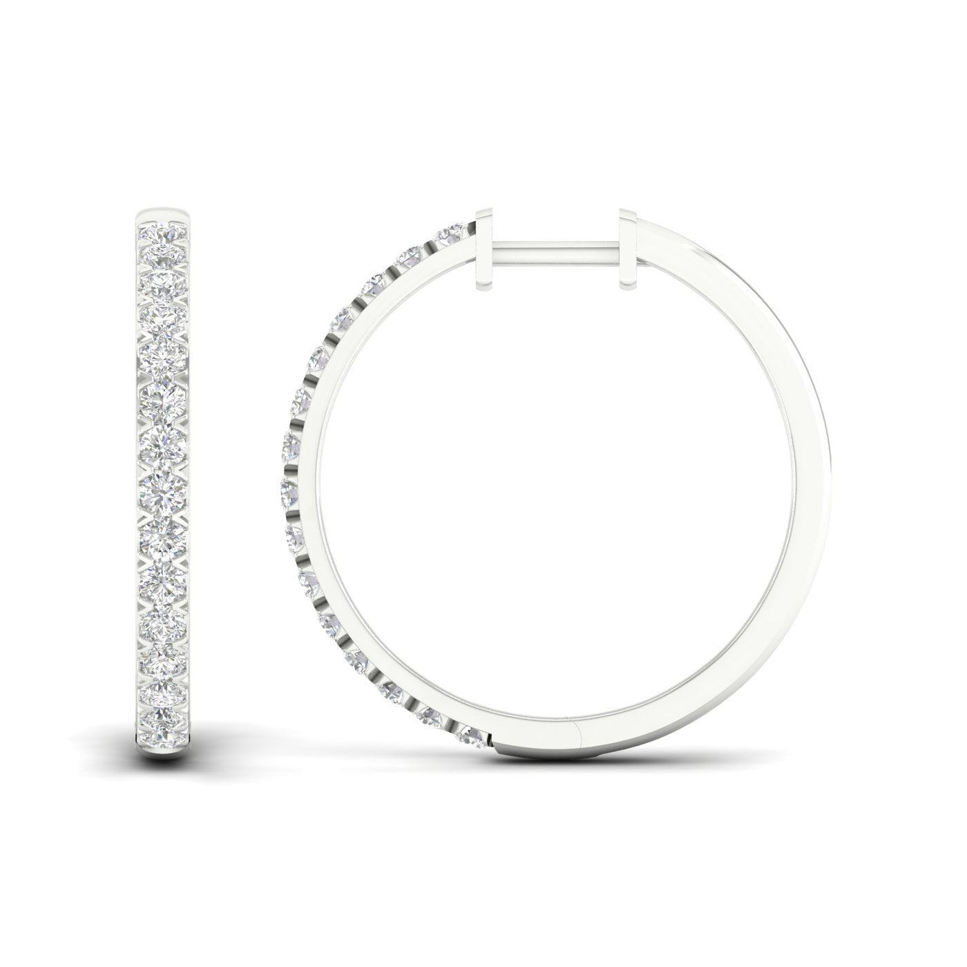 Lab Diamond Hoop Earrings 1 ctw