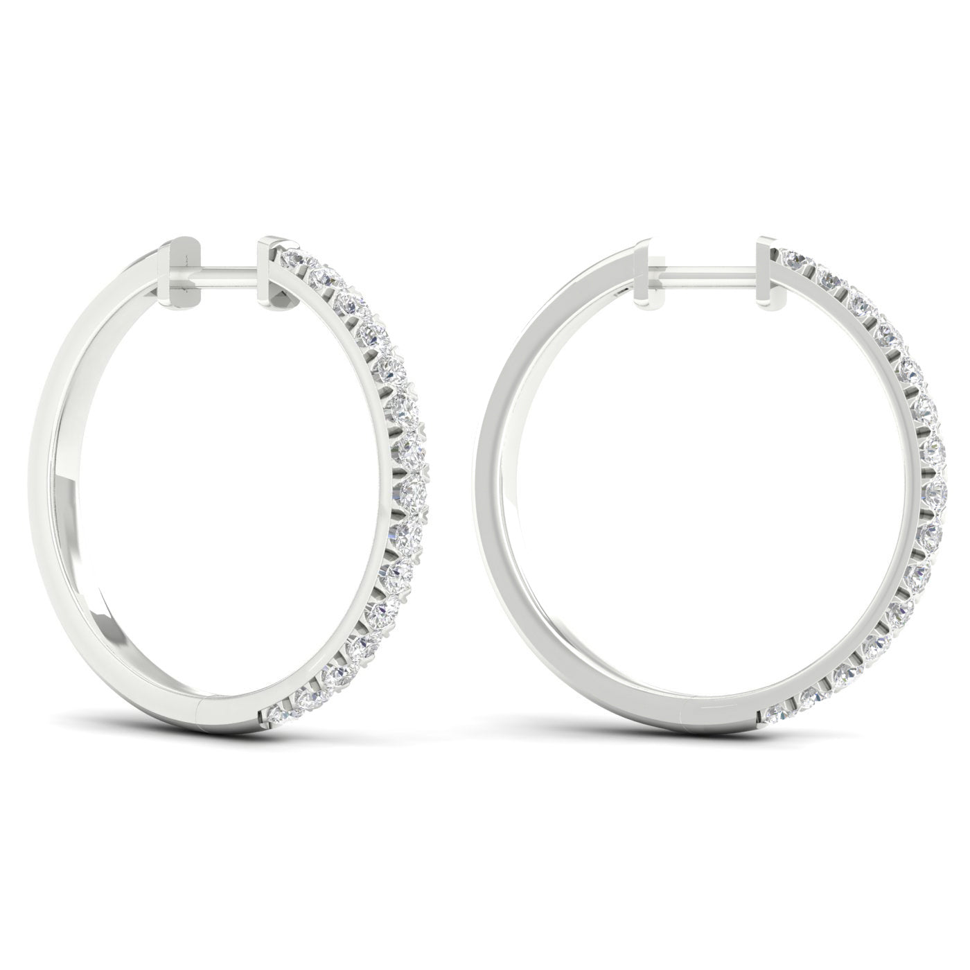 Lab Diamond Hoop Earrings 1 ctw