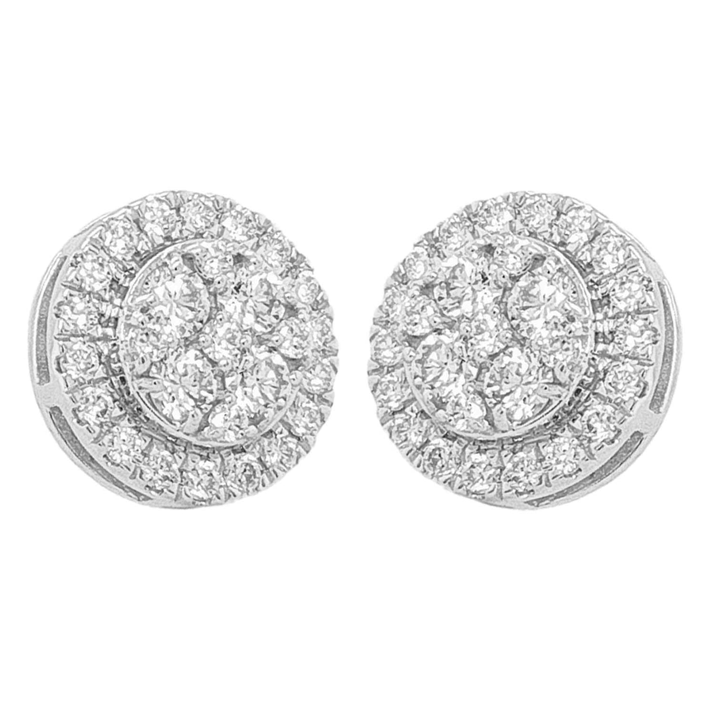Certified 1 CTW Round Cut VS Lab Grown Stud Earrings 10KT Gold
