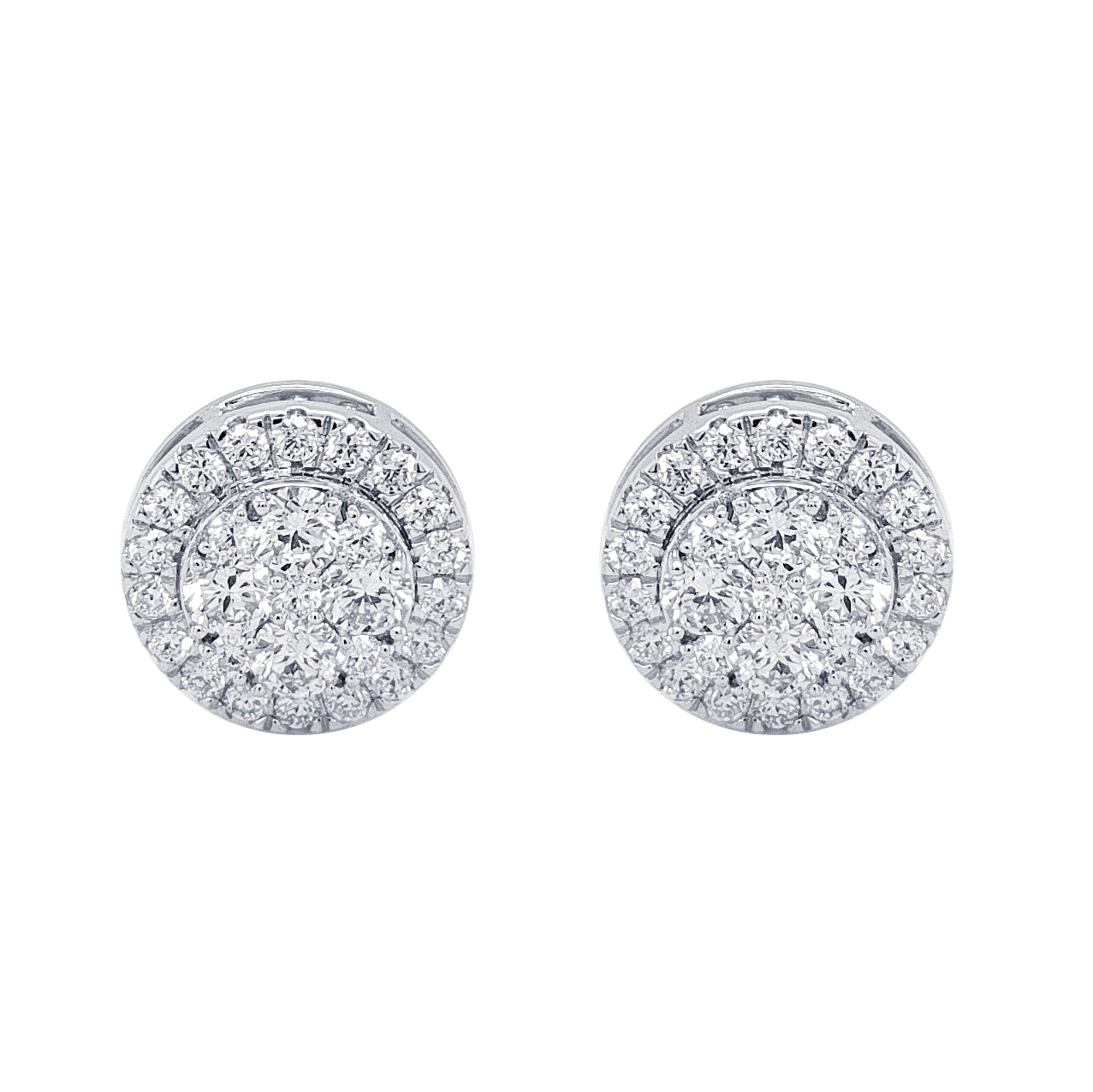 Certified 2 CTW Round Cut VS Lab Grown Stud Earrings 10KT Gold