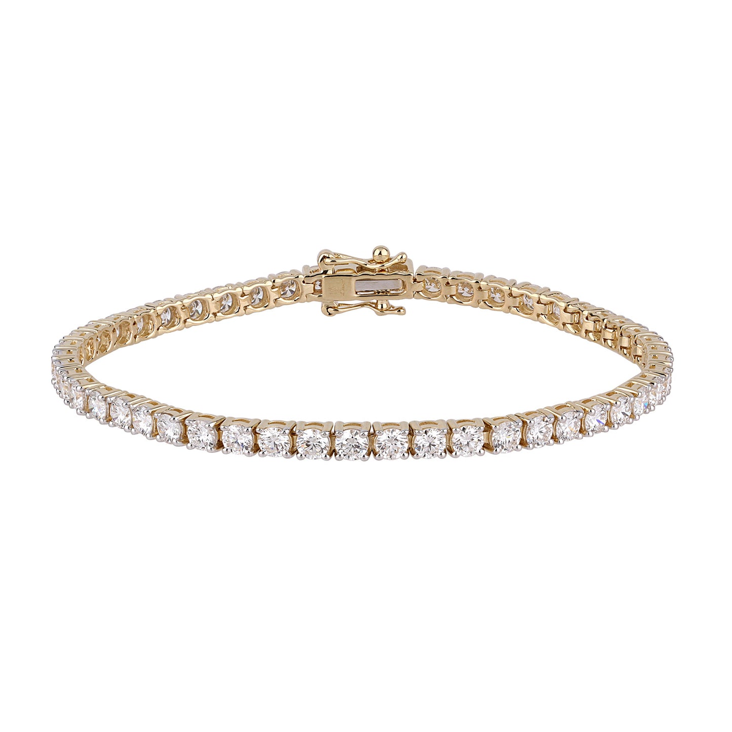 Certified 6 CTW Round VS Lab Grown 7" Tennis Bracelets 14KT Gold