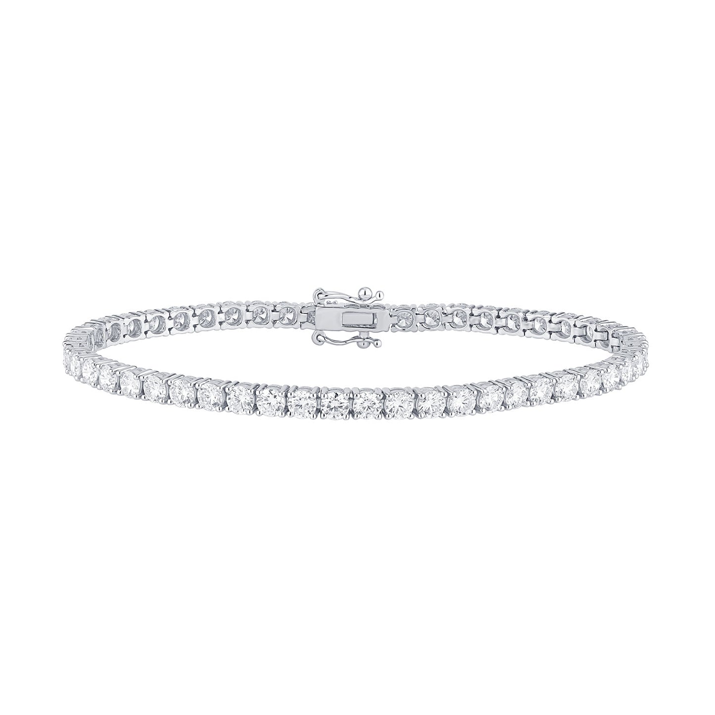Certified 7 CTW Round VS Lab Grown 7" Tennis Bracelets 14KT Gold