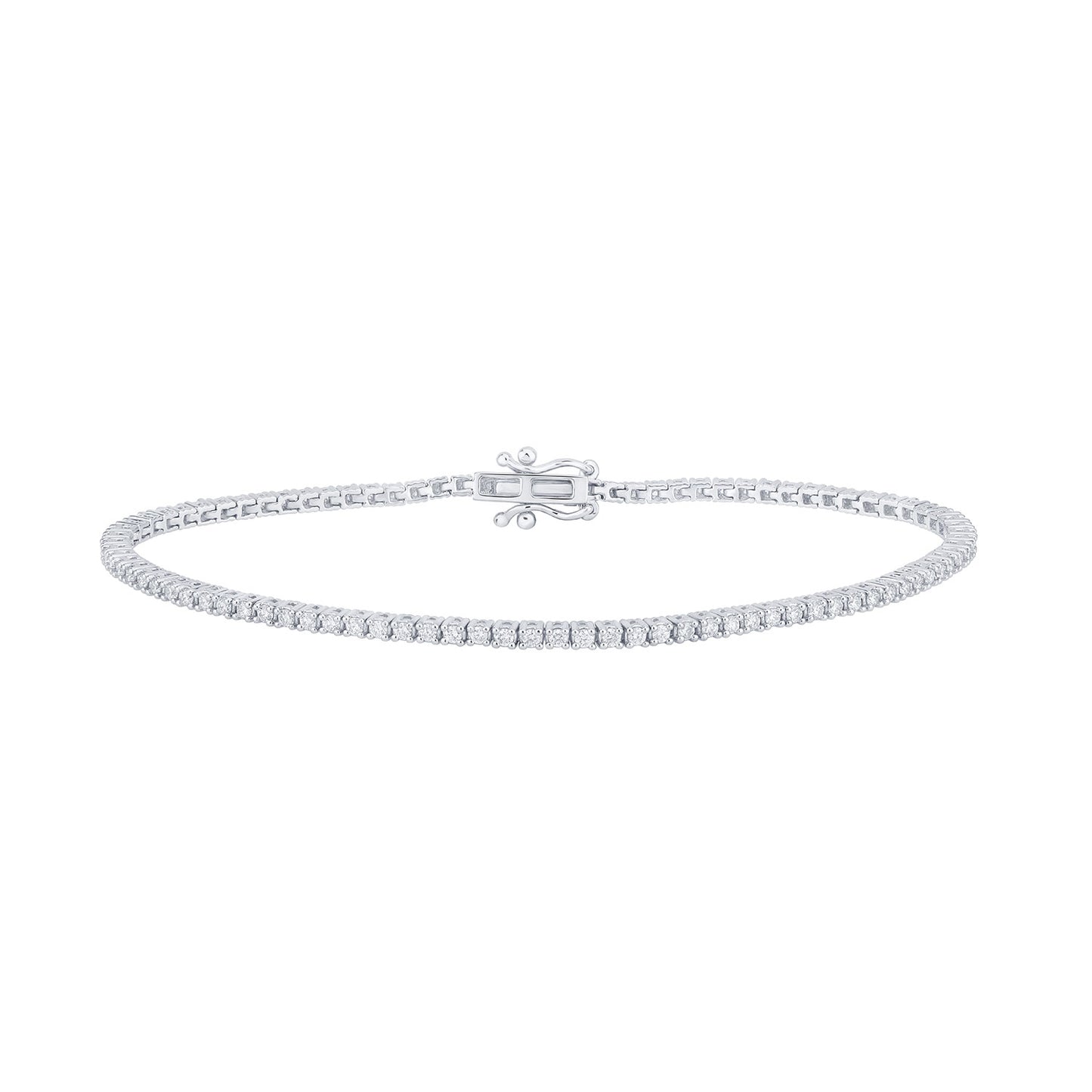 Certified 1 CTW Round VS Lab Grown 7" Tennis Bracelets 14KT Gold