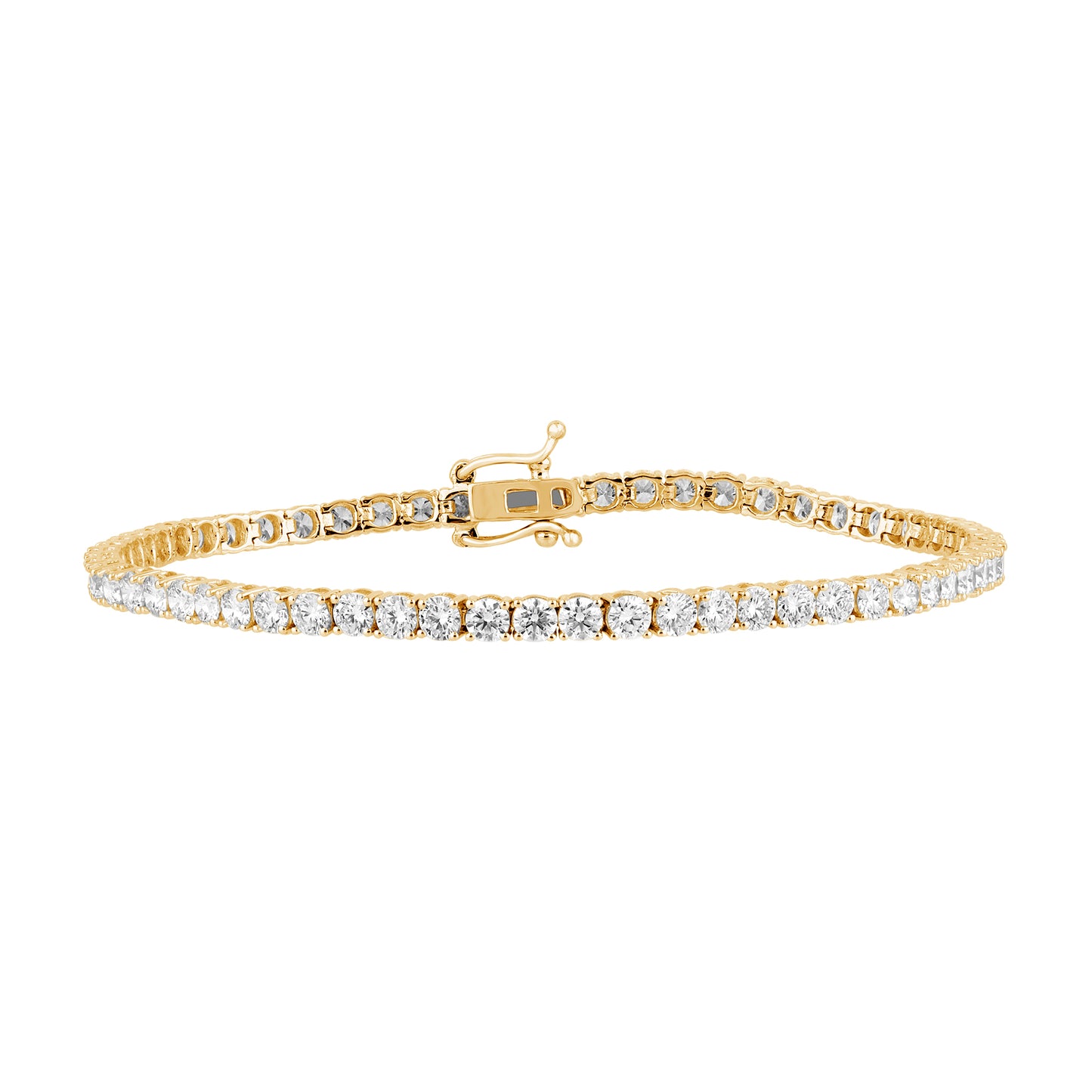 Certified 5 CTW Round VS Lab Grown 7" Tennis Bracelets 14KT Gold