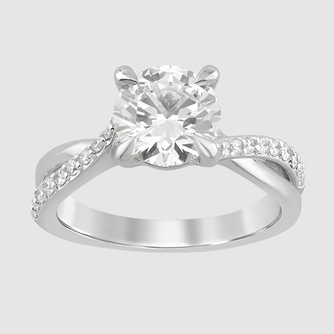 2.25ct Portuguese Cut Round Certified Lab Diamond Ring