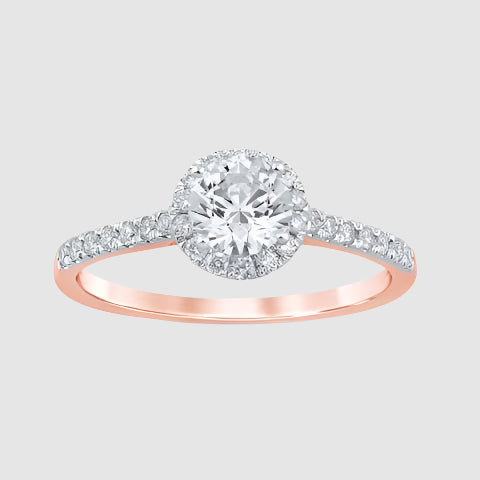 0.88ct Portuguese Cut Round Certified Lab Diamond Ring