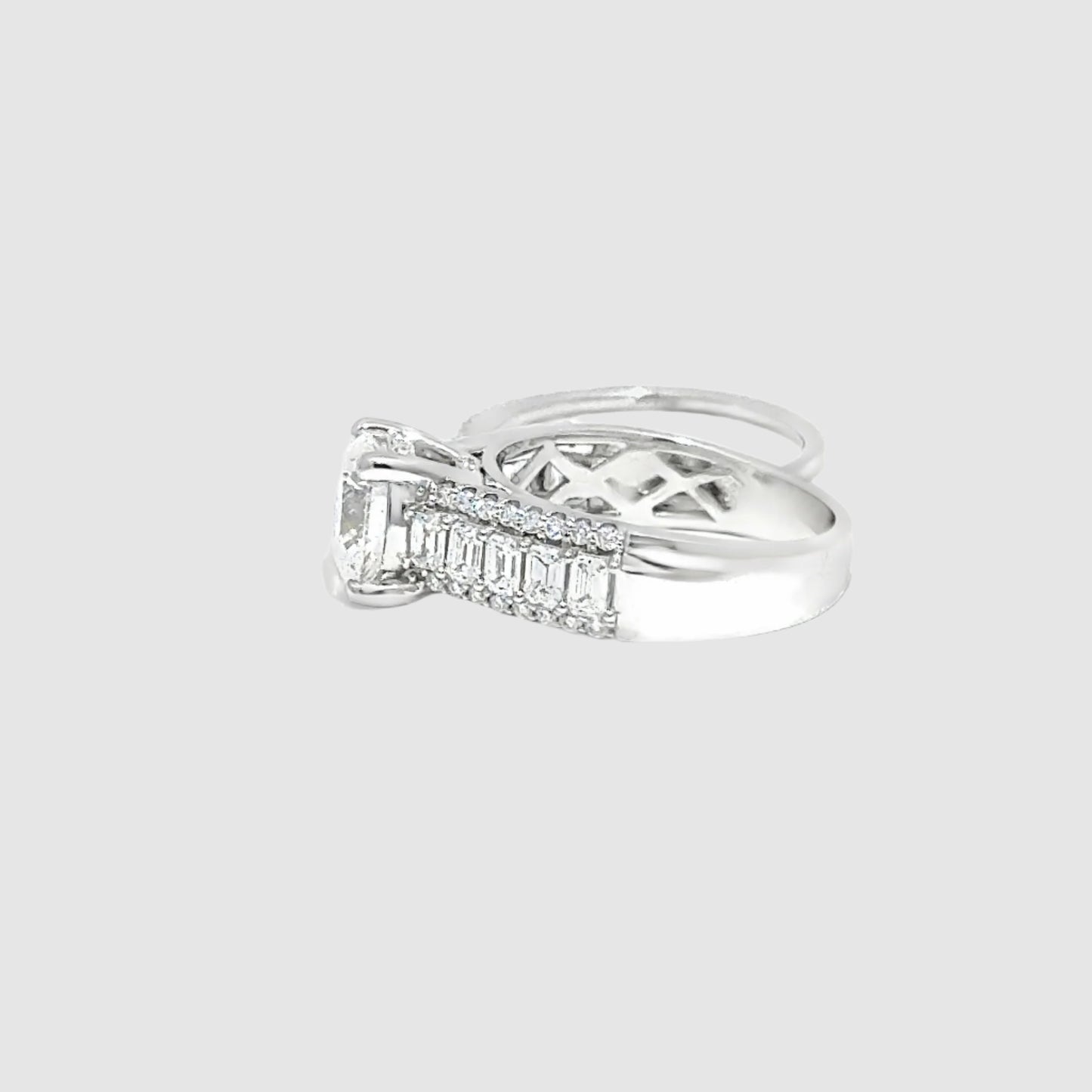 3.25ct Portuguese Cut Round Certified Lab Diamond Ring