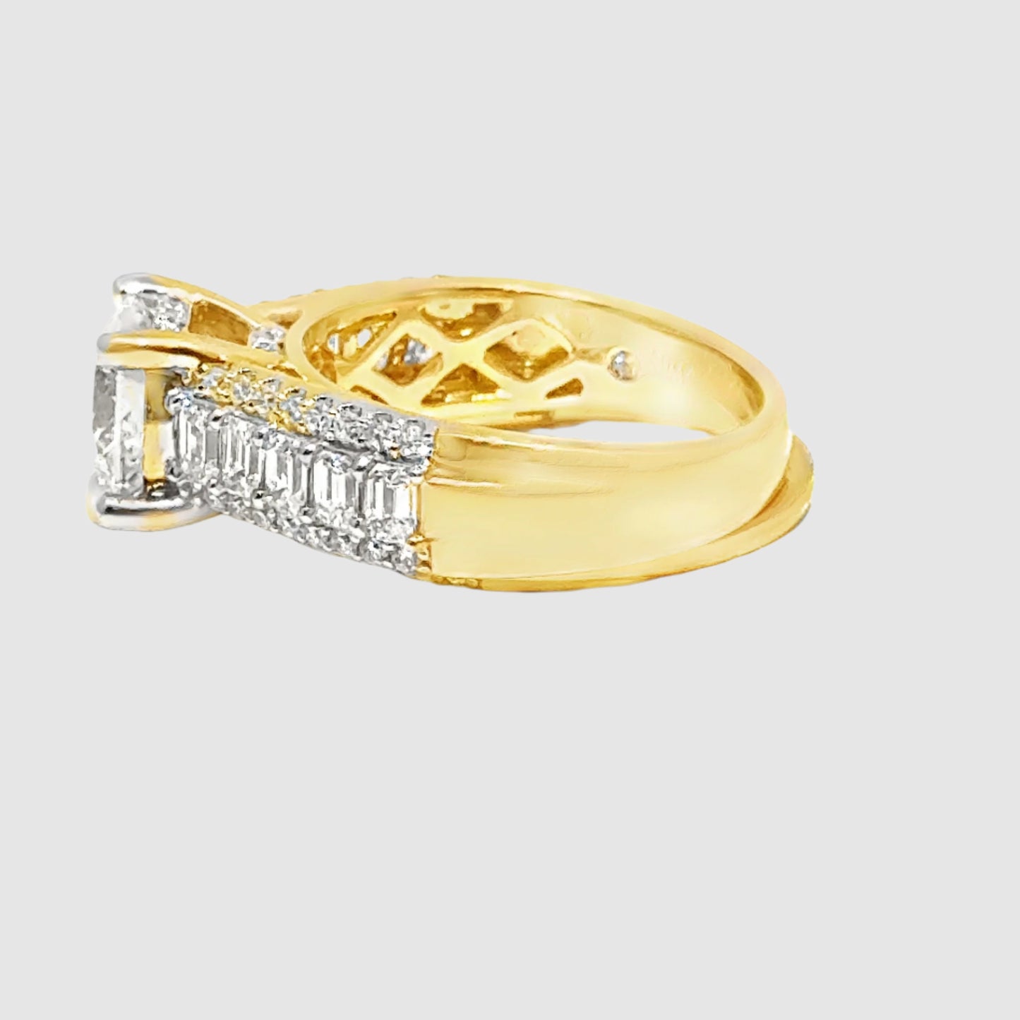 3.25ct Portuguese Cut Round Certified Lab Diamond Ring