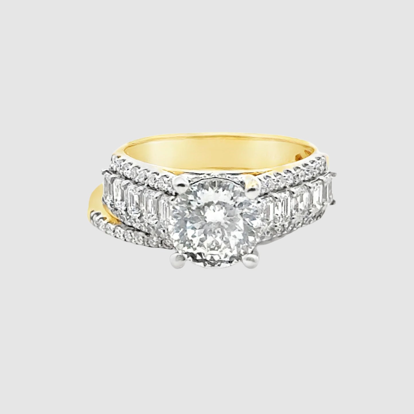 3.25ct Portuguese Cut Round Certified Lab Diamond Ring