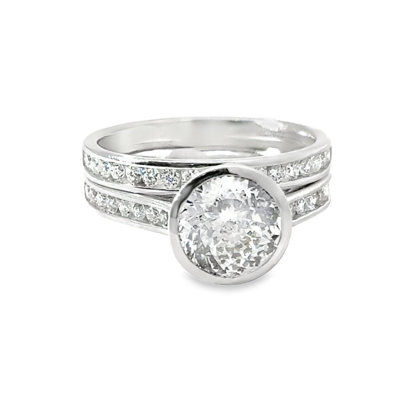 2.50ct Portuguese Cut Round Certified Lab Diamond Ring