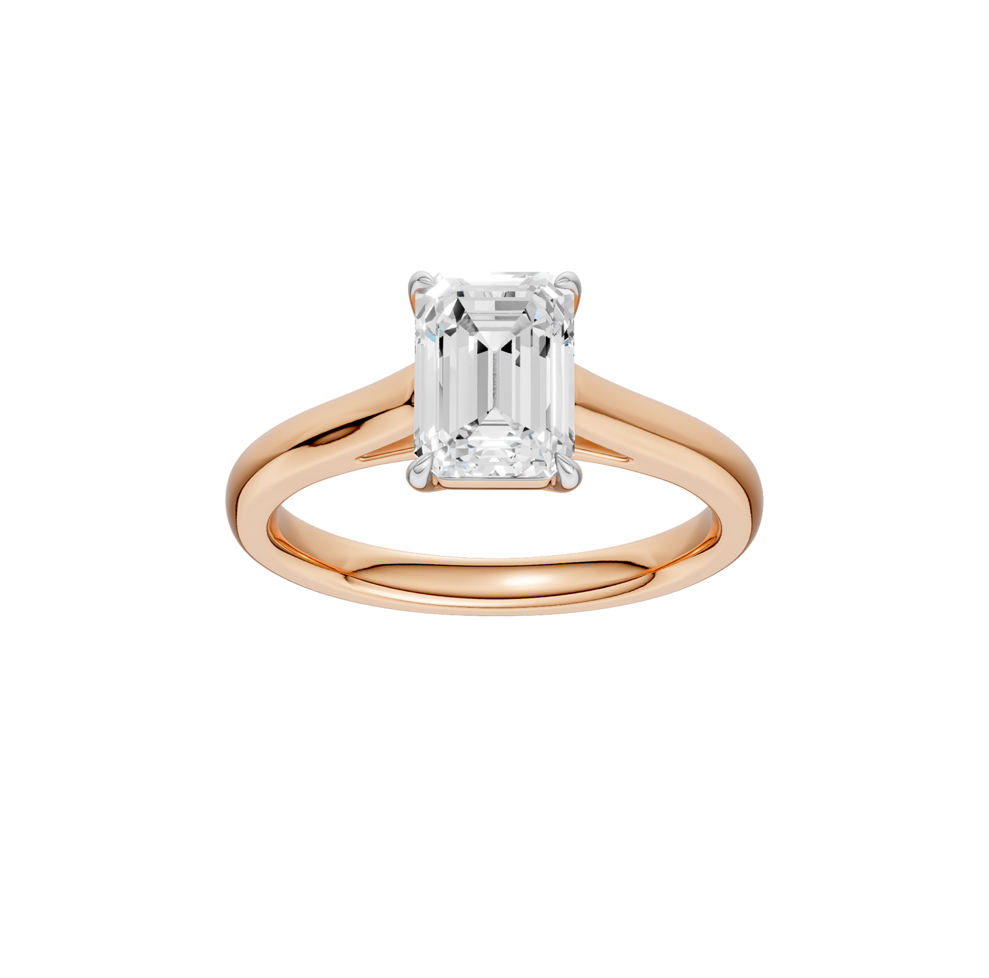 1.00ct Radiant Certified Solitaire Lab Diamond Ring