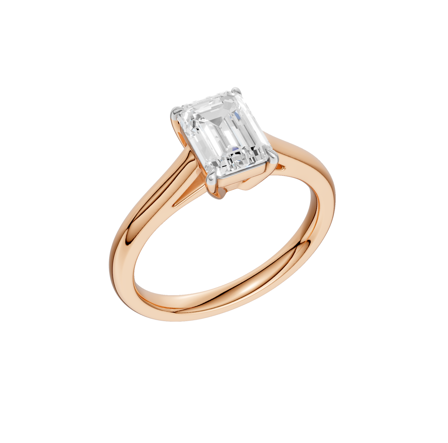 1.00ct Radiant Certified Solitaire Lab Diamond Ring