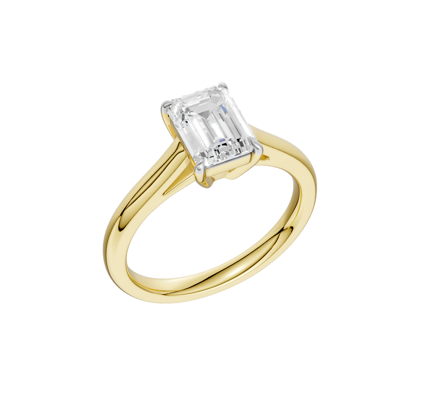 1.00ct Radiant Certified Solitaire Lab Diamond Ring