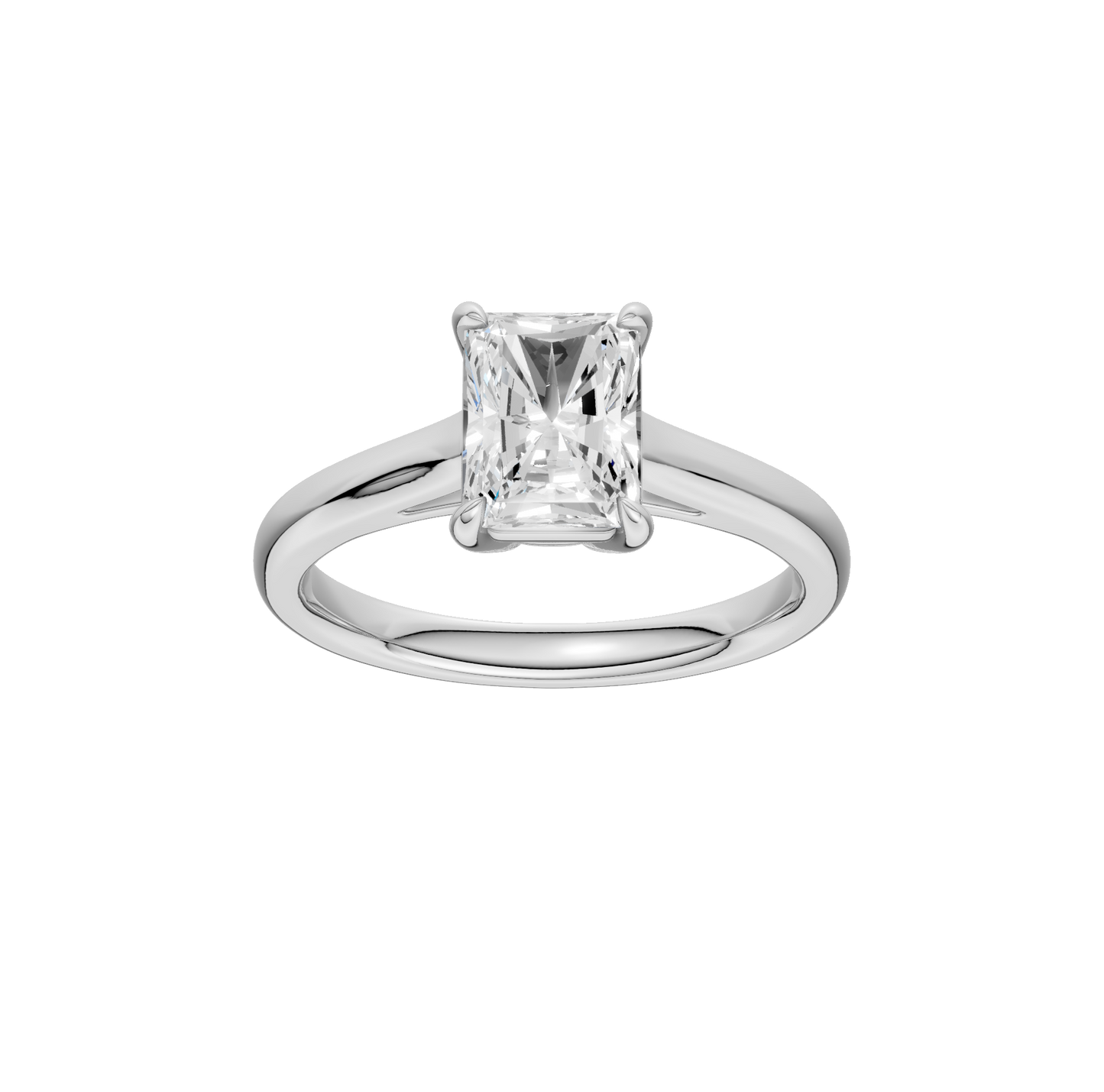 1.50ct Radiant Certified Solitaire Lab Diamond Ring