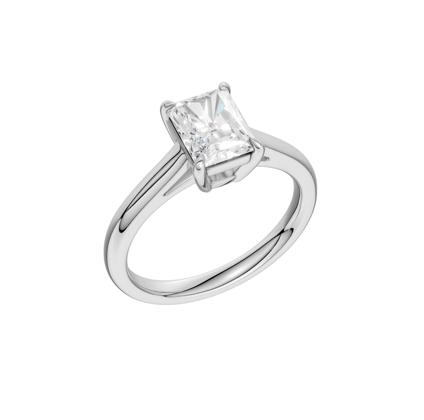 1.50ct Radiant Certified Solitaire Lab Diamond Ring
