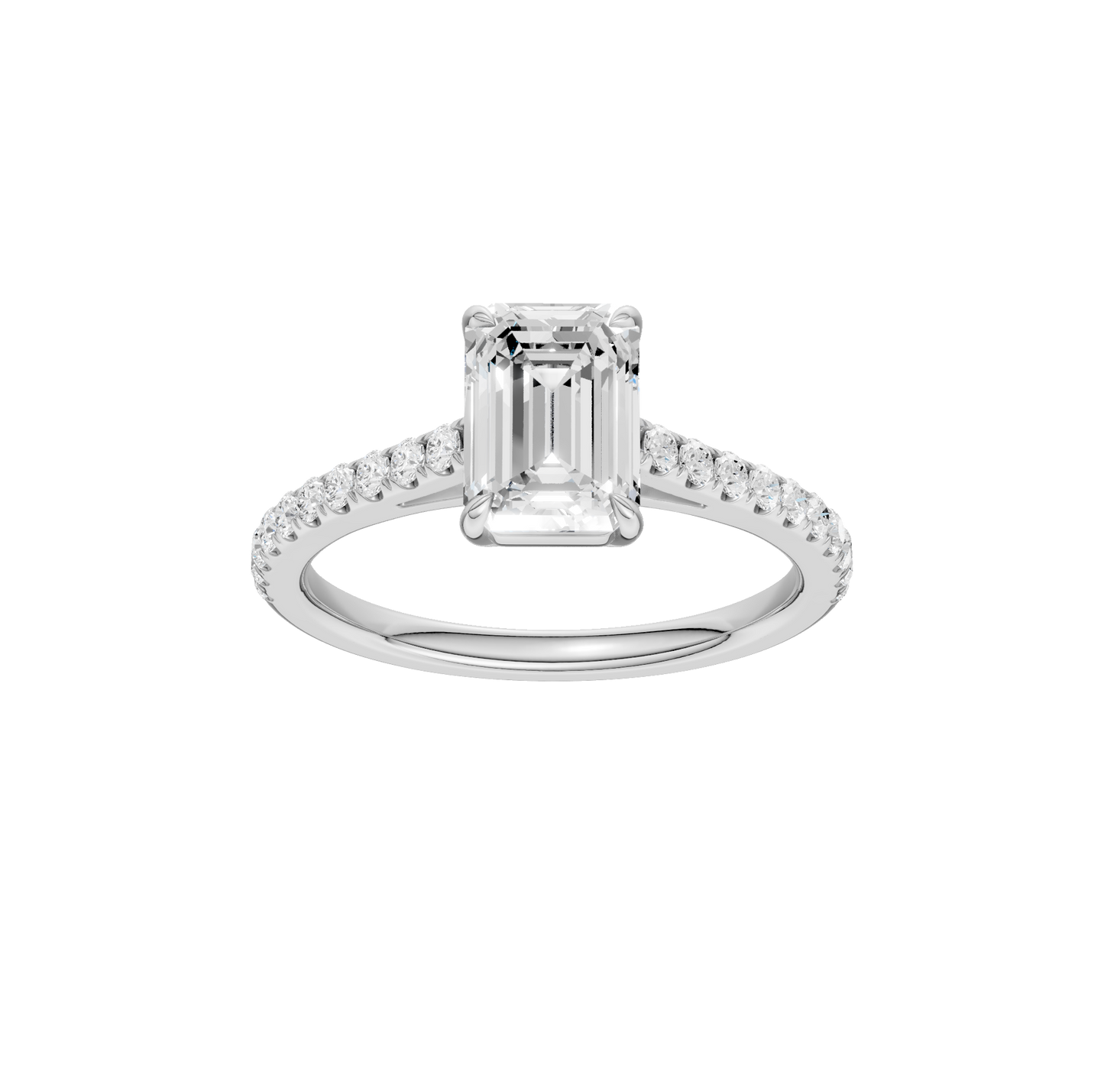 1.25ct Emerald Certified Solitaire Lab Diamond Ring