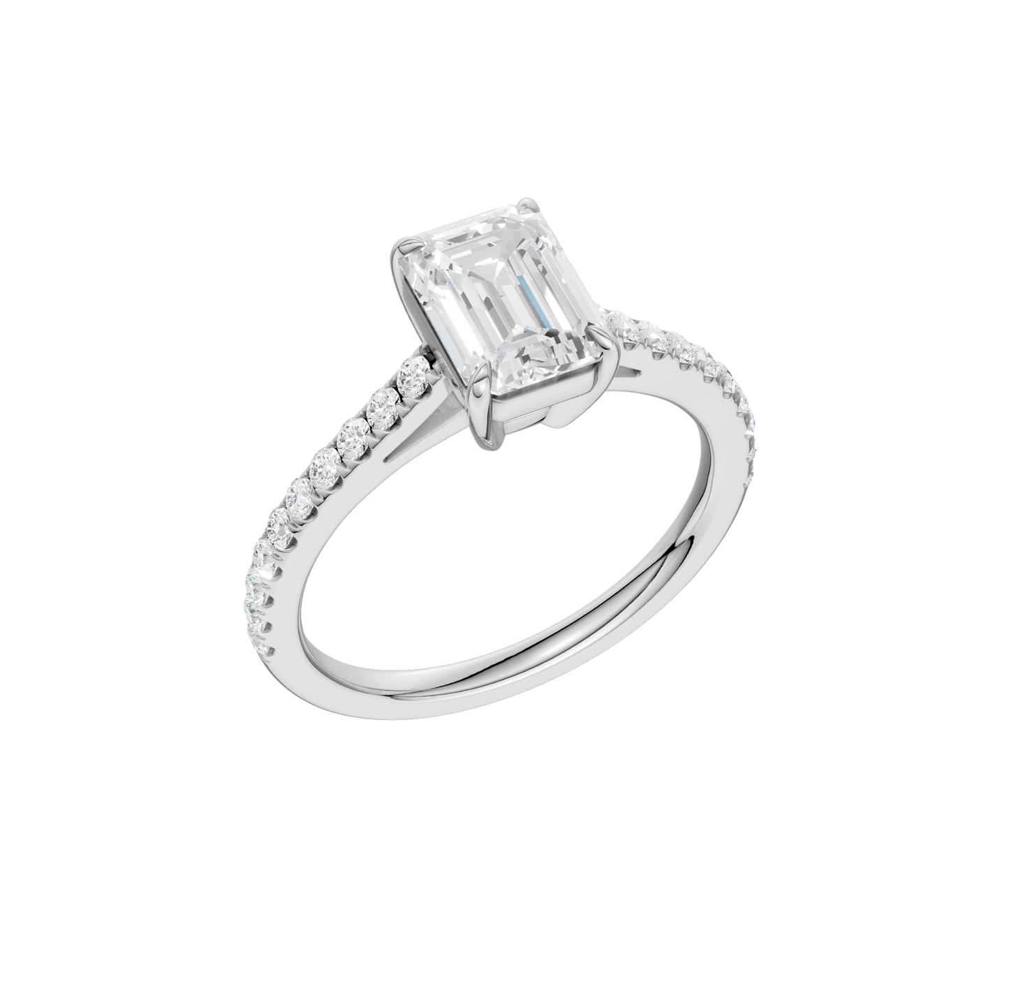 1.25ct Emerald Certified Solitaire Lab Diamond Ring