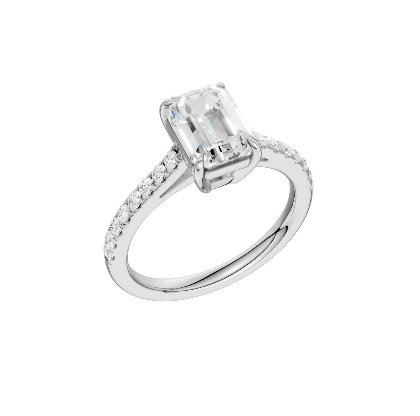 2.25ct Emerald Certified Solitaire Lab Diamond Ring