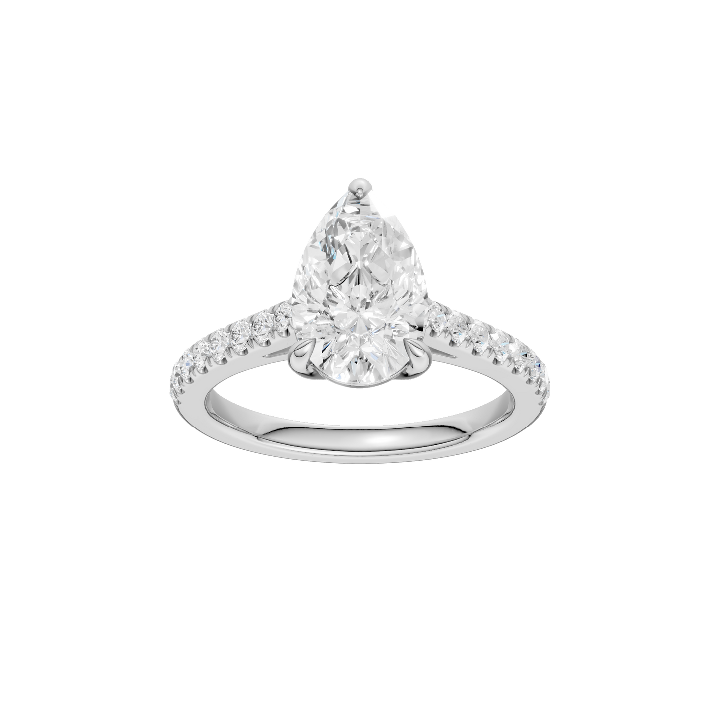 2.25ct Pear Certified Solitaire Lab Diamond Ring