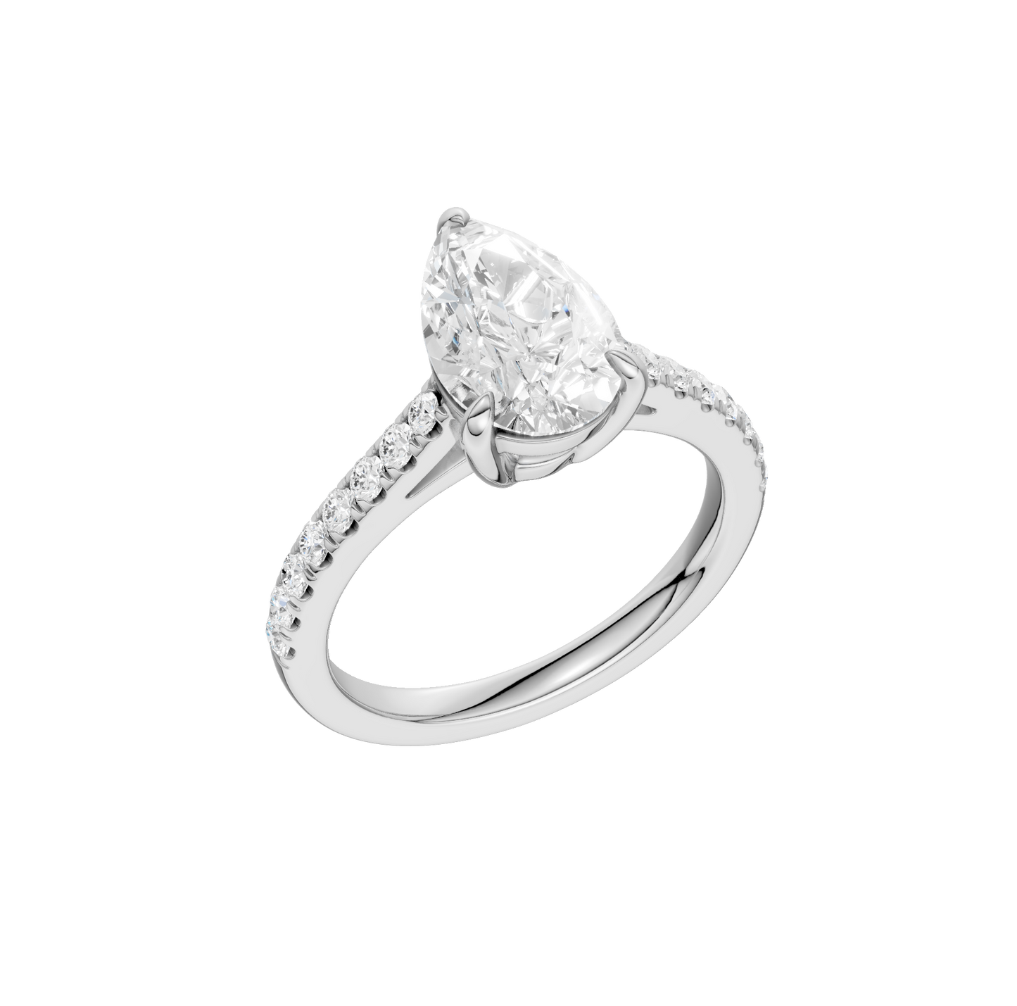 2.25ct Pear Certified Solitaire Lab Diamond Ring