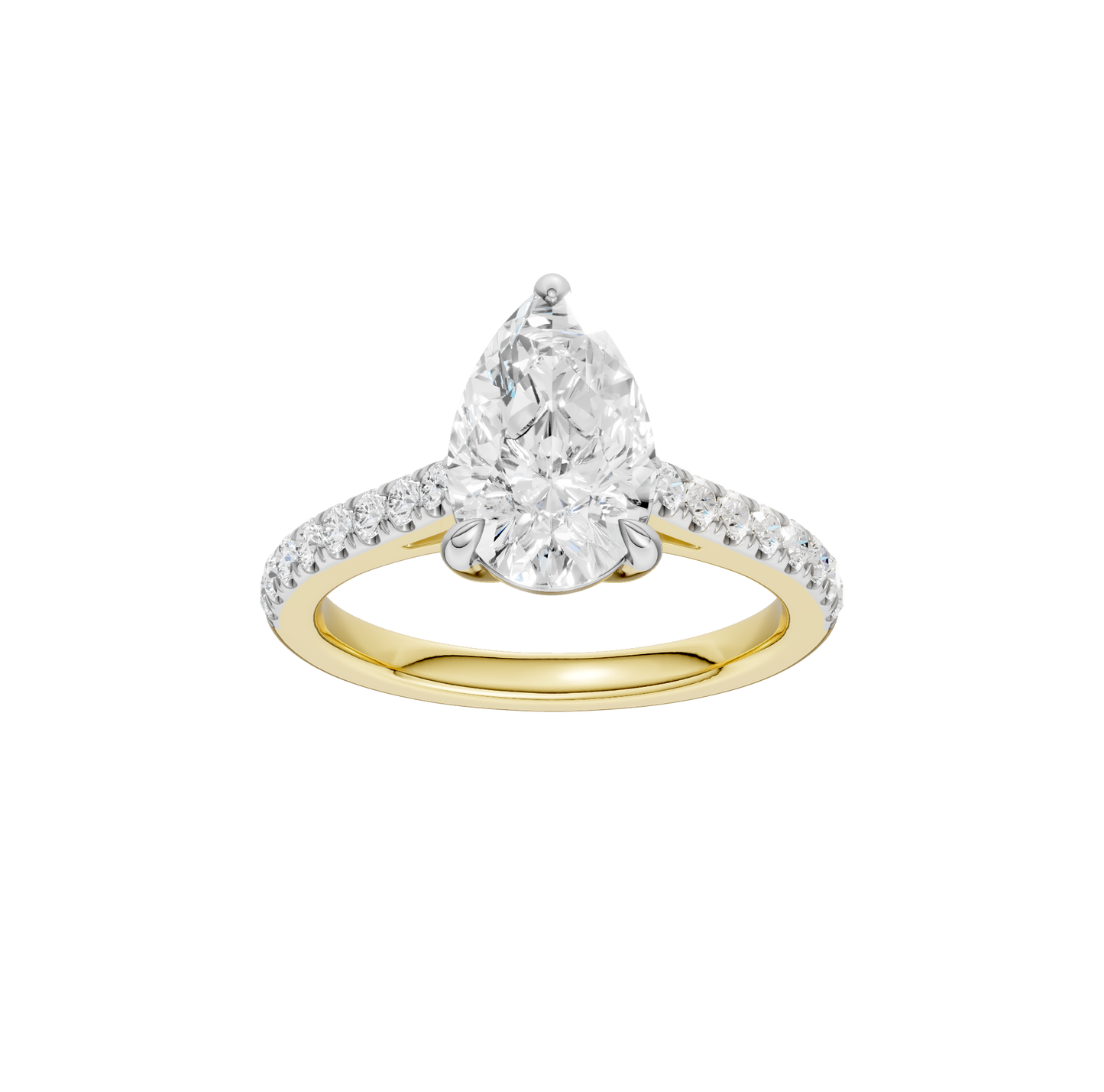 2.25ct Pear Certified Solitaire Lab Diamond Ring