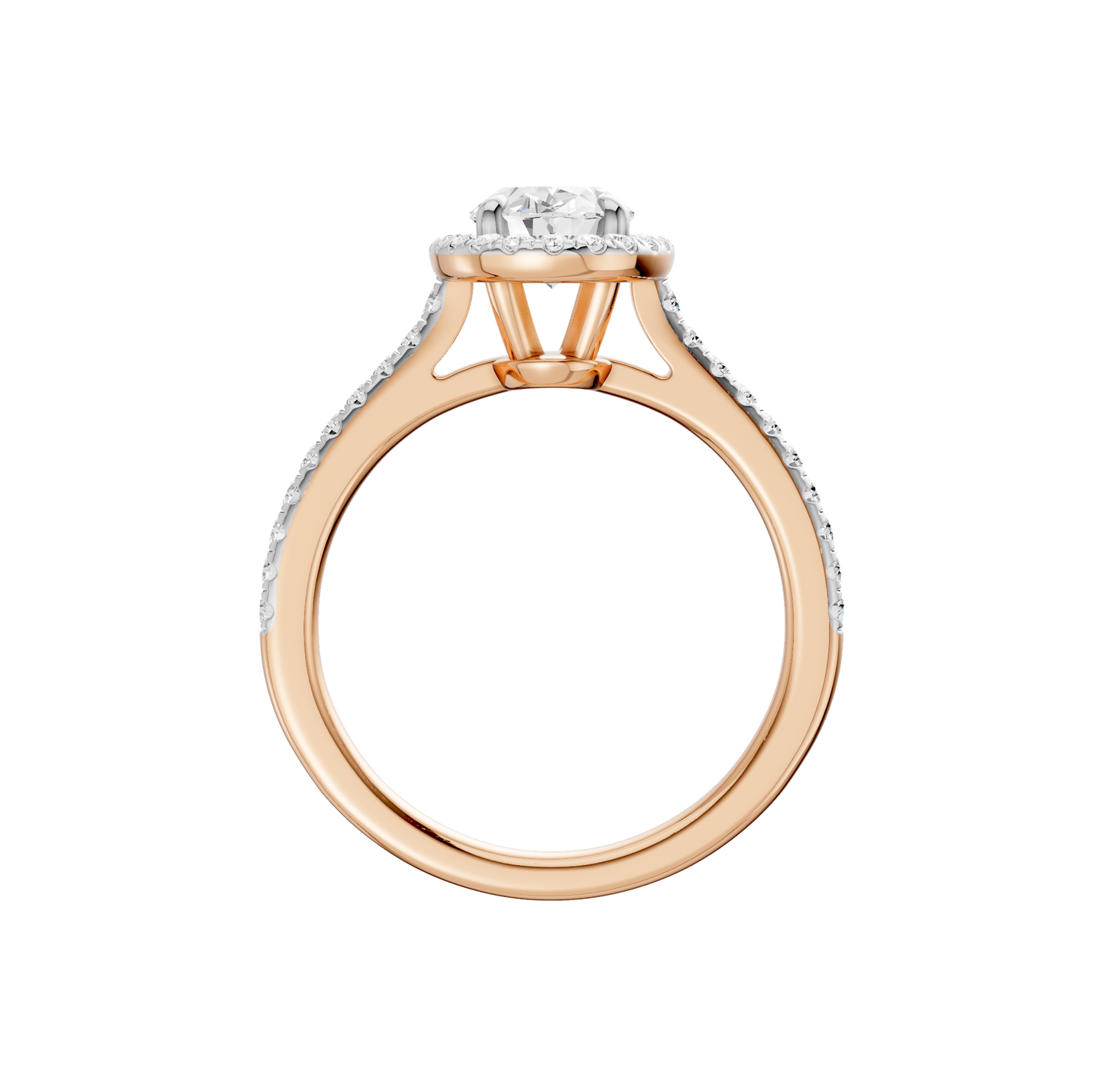 1.75ct Oval Certified Single Halo Lab Diamond Ring