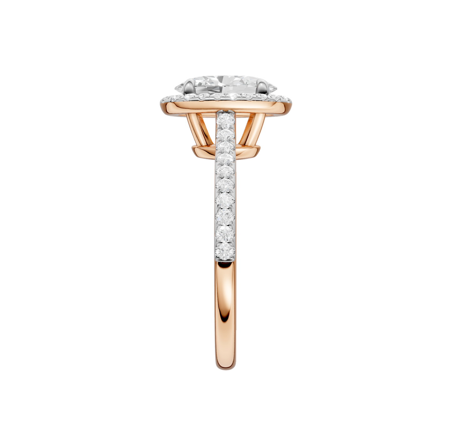 1.75ct Oval Certified Single Halo Lab Diamond Ring