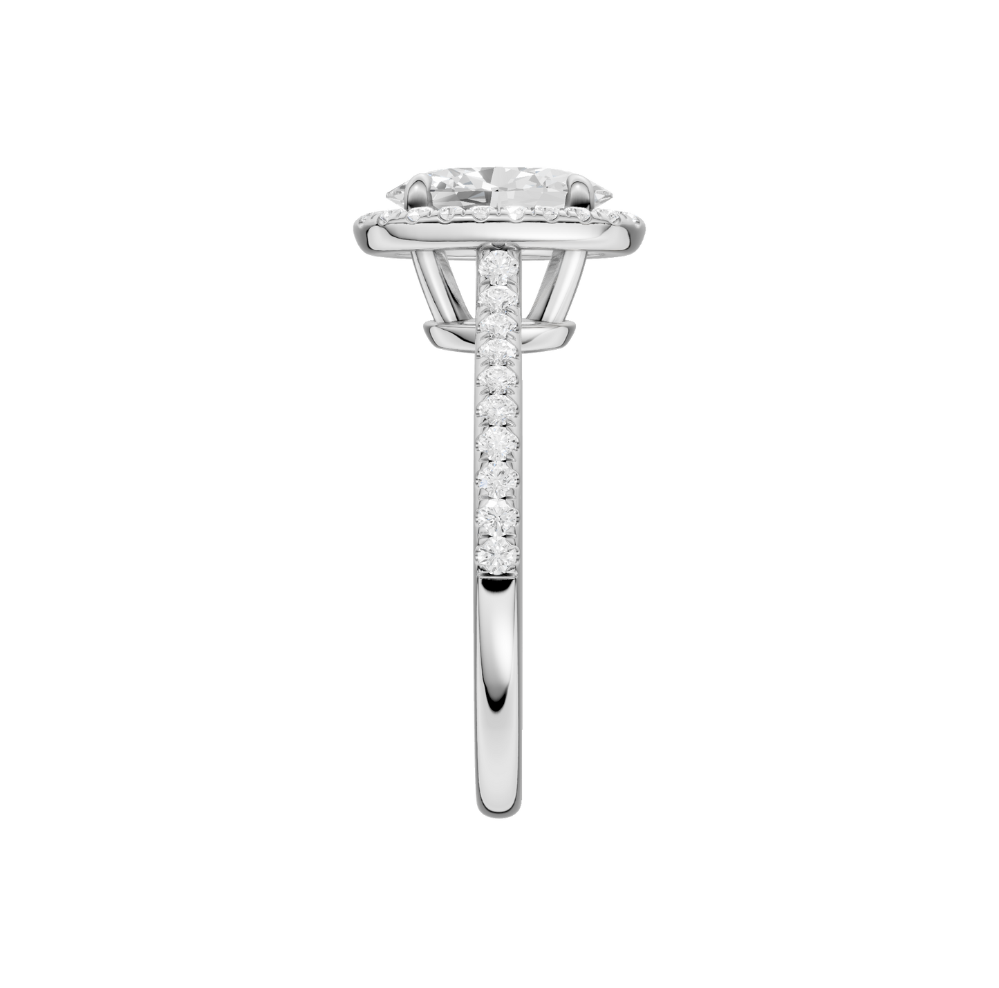 1.75ct Oval Certified Single Halo Lab Diamond Ring