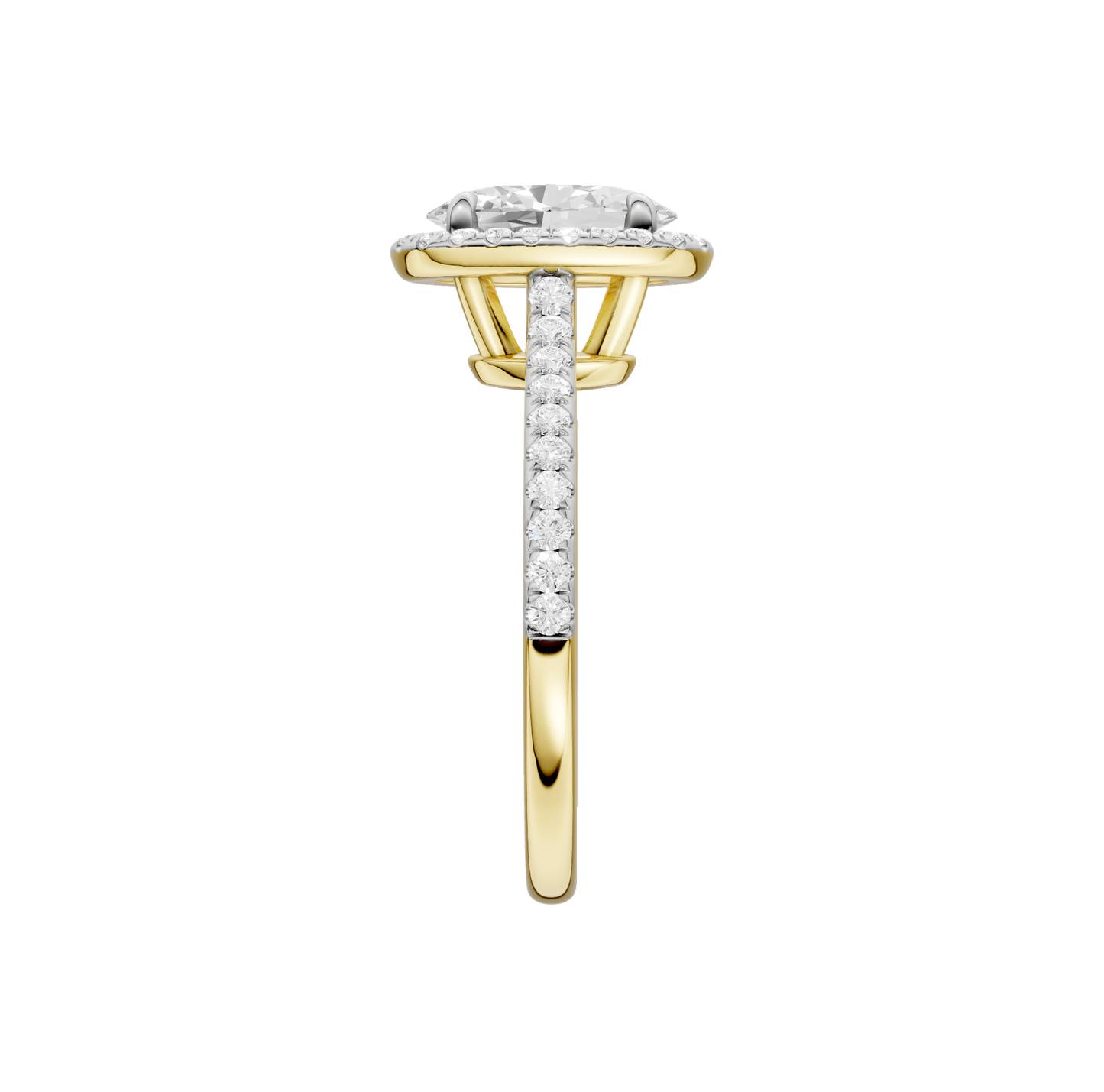 1.75ct Oval Certified Single Halo Lab Diamond Ring