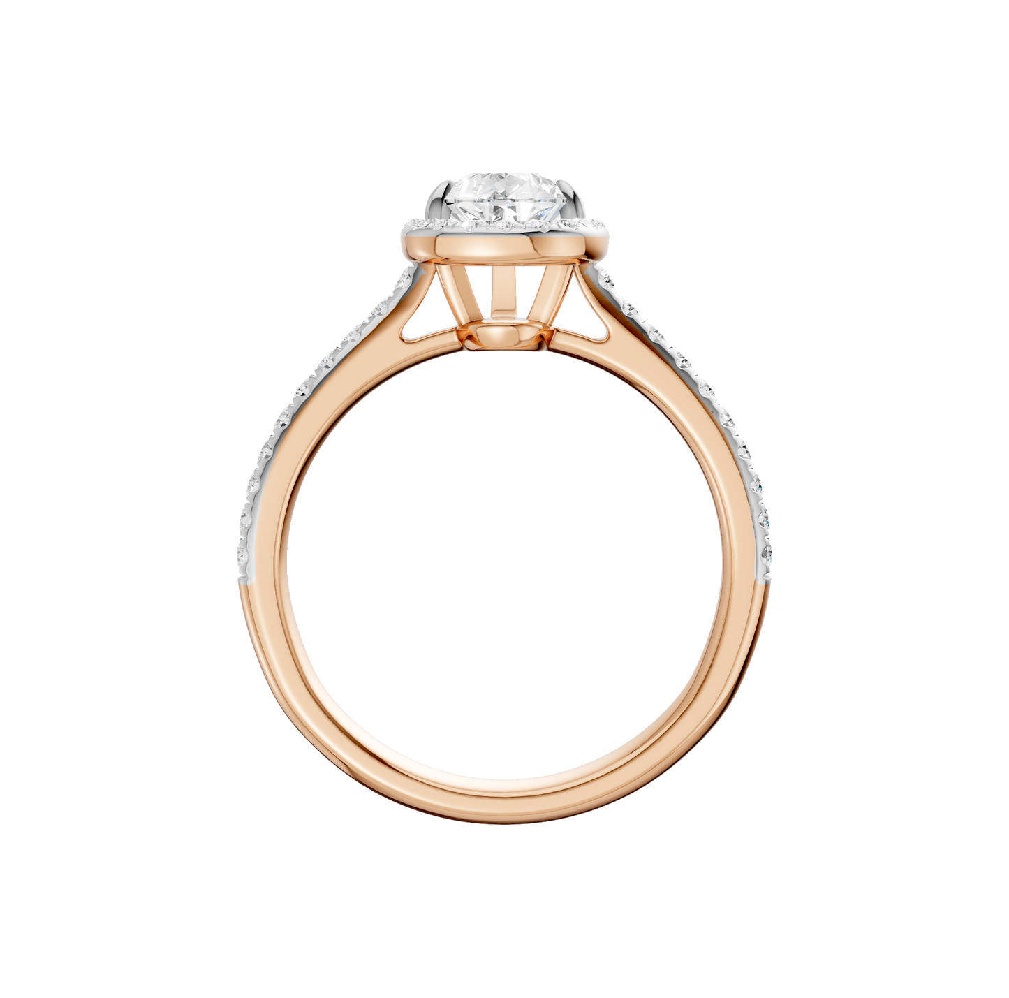 1.25ct Pear Certified Single Halo Lab Diamond Ring