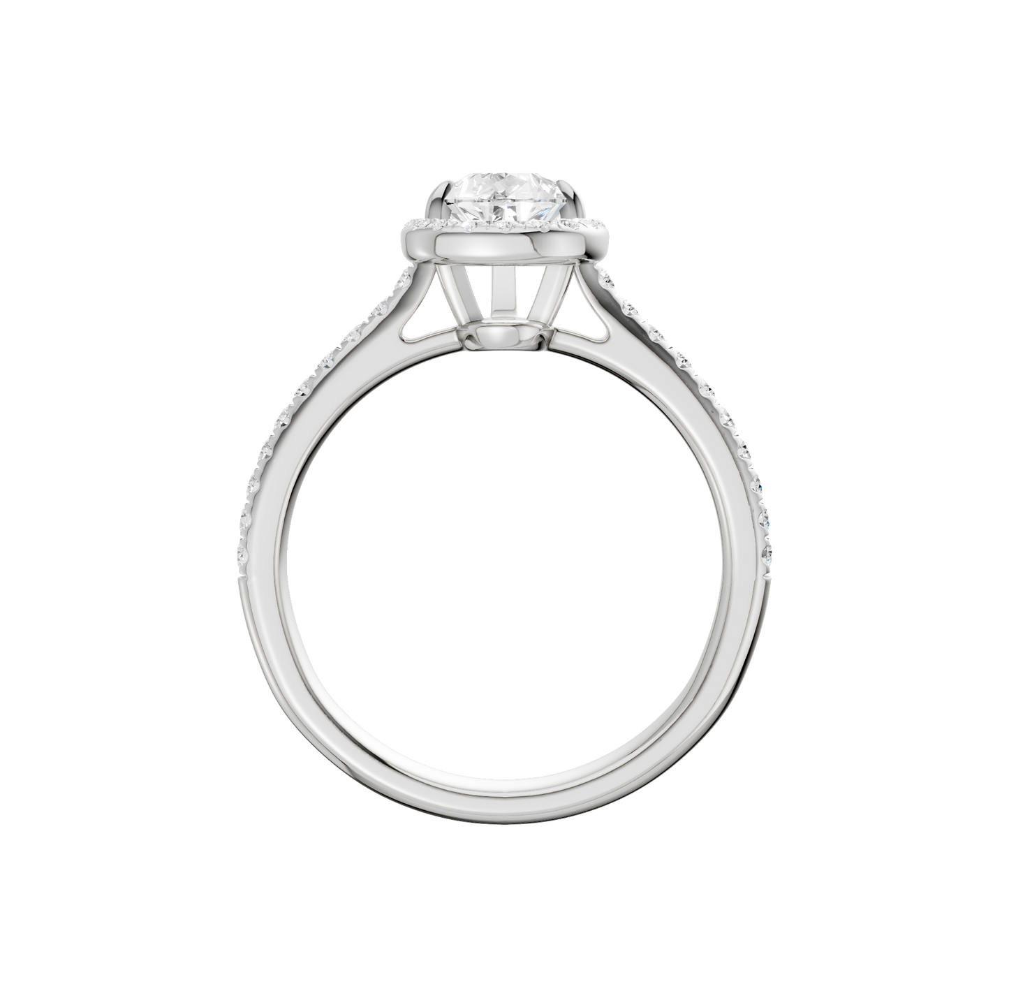 1.25ct Pear Certified Single Halo Lab Diamond Ring