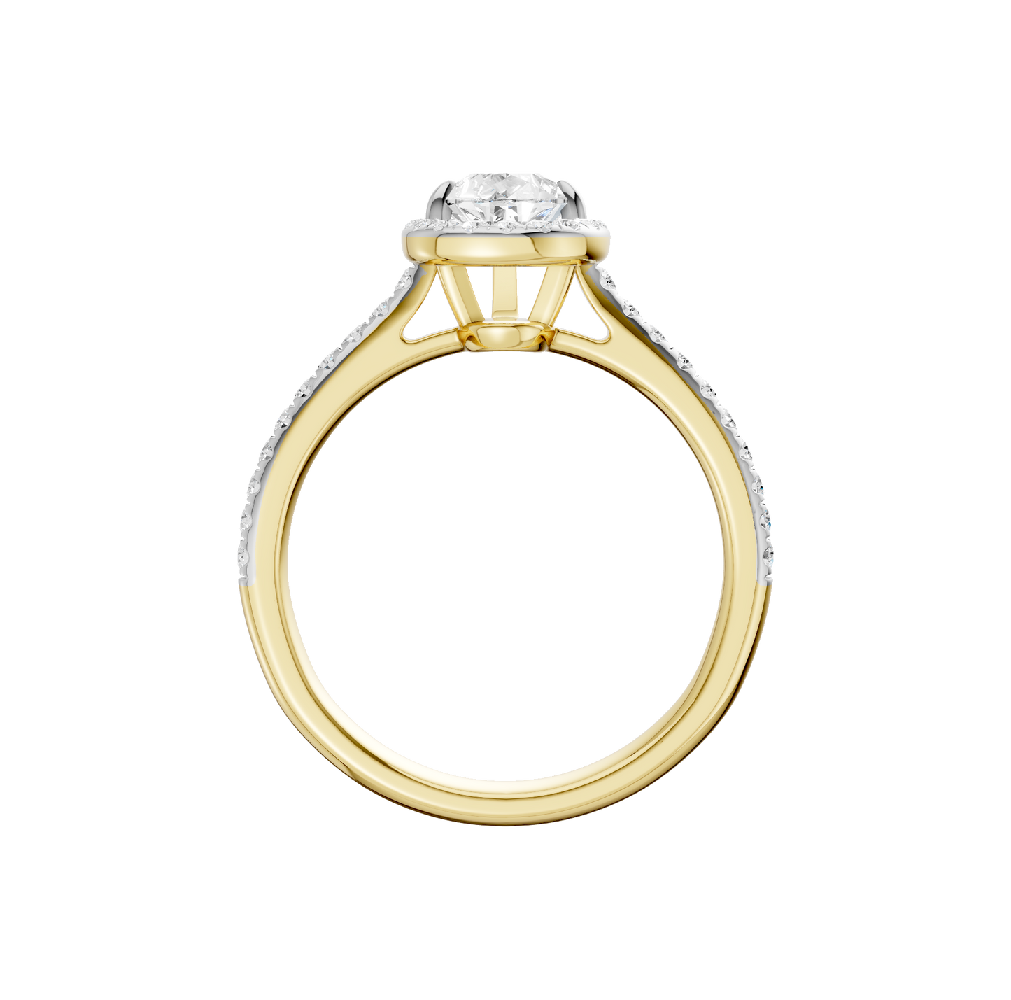 1.25ct Pear Certified Single Halo Lab Diamond Ring