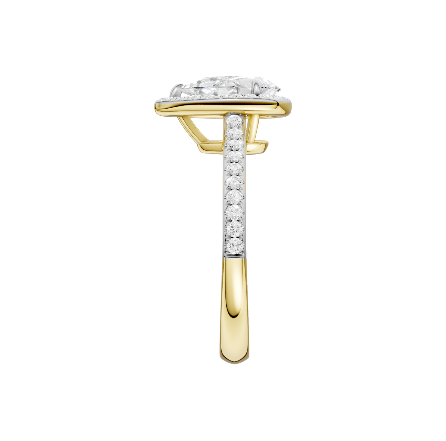 1.25ct Pear Certified Single Halo Lab Diamond Ring