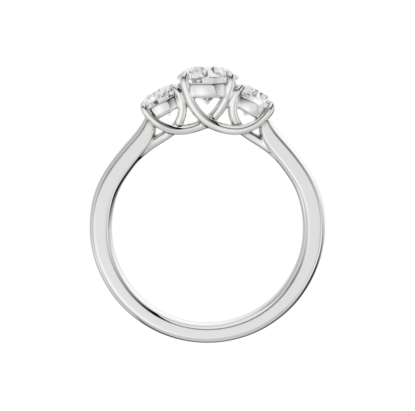 1.00ct Round Certified Three Stone Lab Diamond Ring