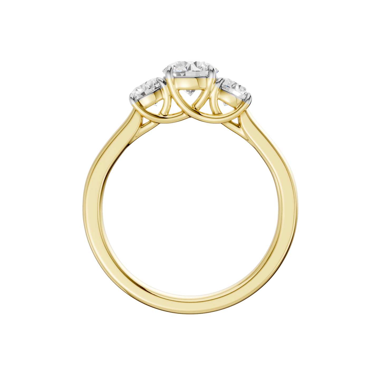 1.00ct Round Certified Three Stone Lab Diamond Ring