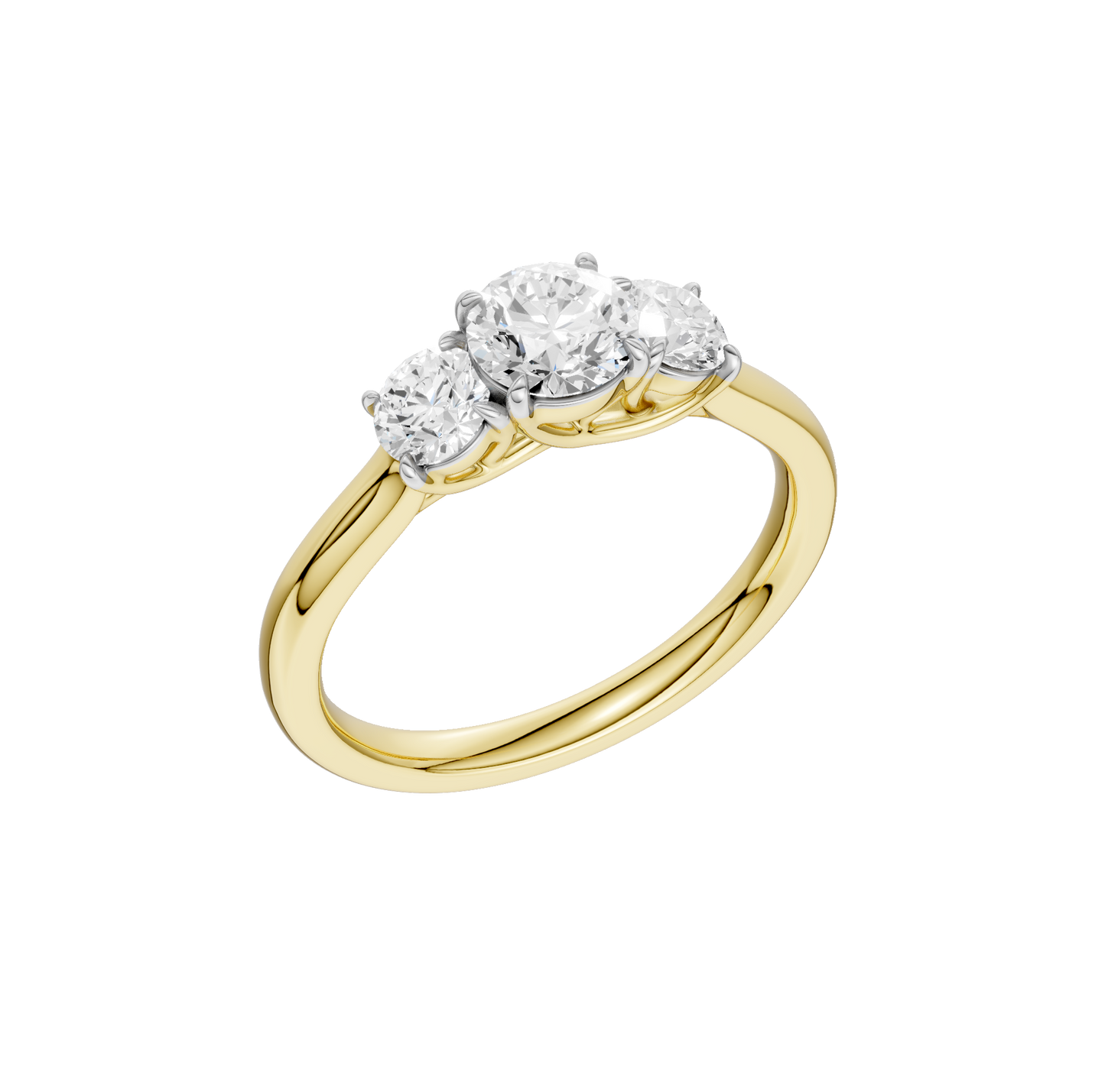1.00ct Round Certified Three Stone Lab Diamond Ring
