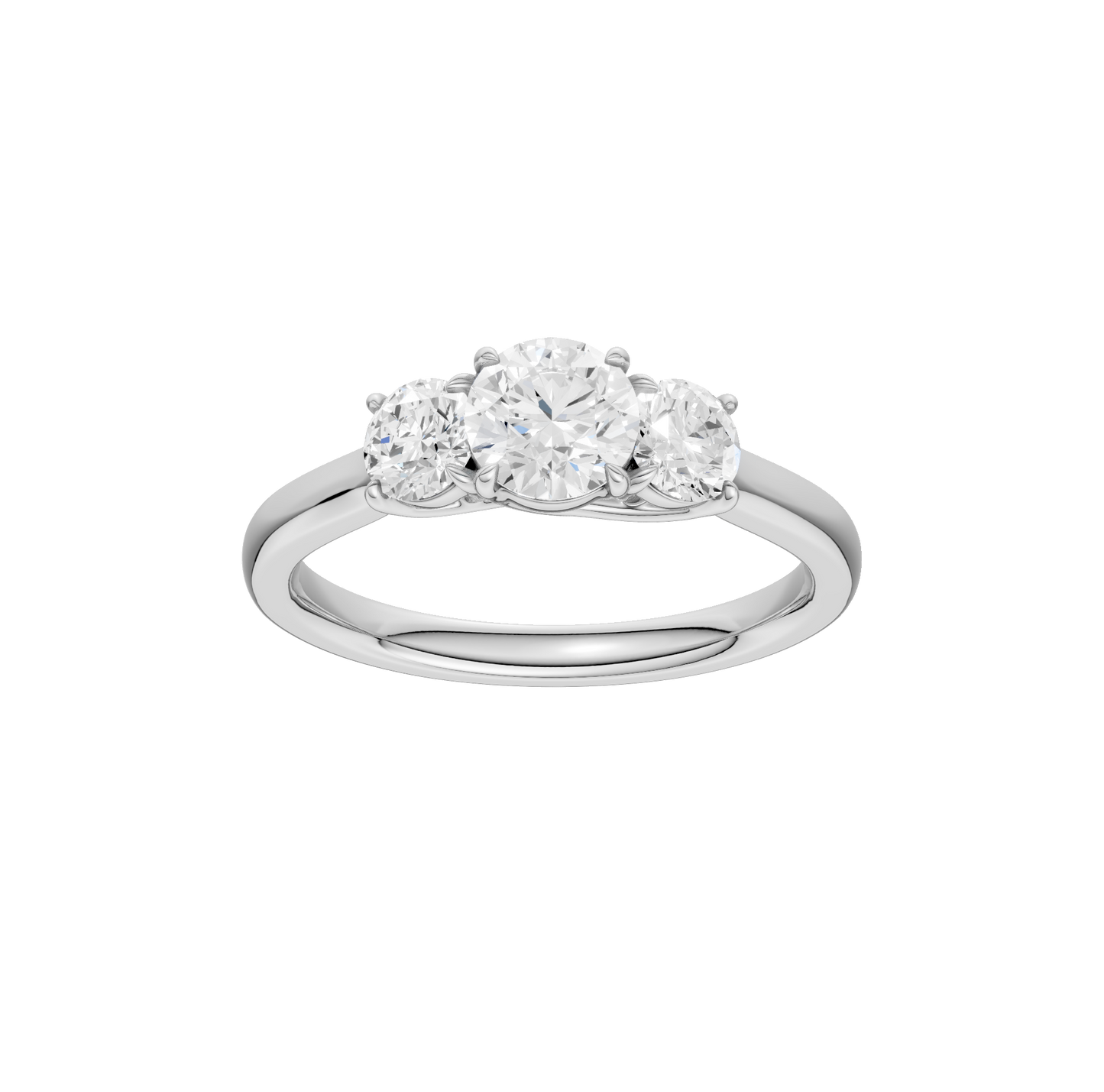 1.00ct Round Certified Three Stone Lab Diamond Ring