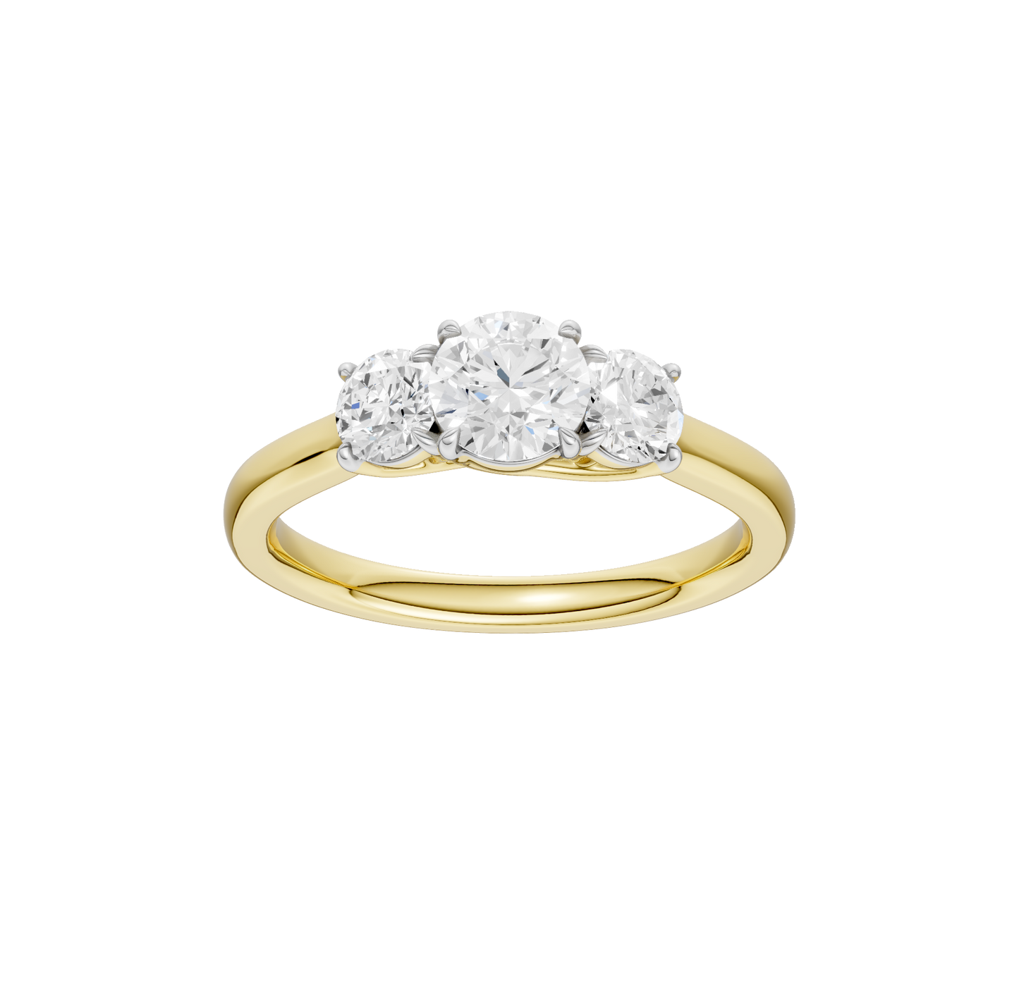 1.00ct Round Certified Three Stone Lab Diamond Ring