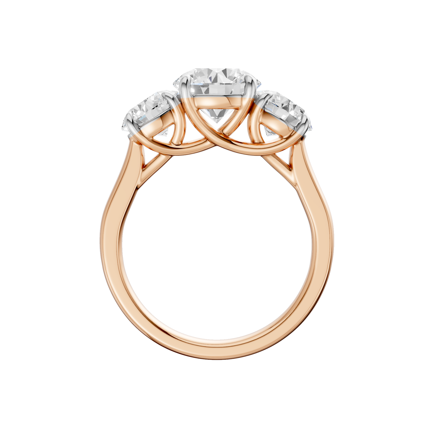 3.00ct Round Certified Three Stone Lab Diamond Ring