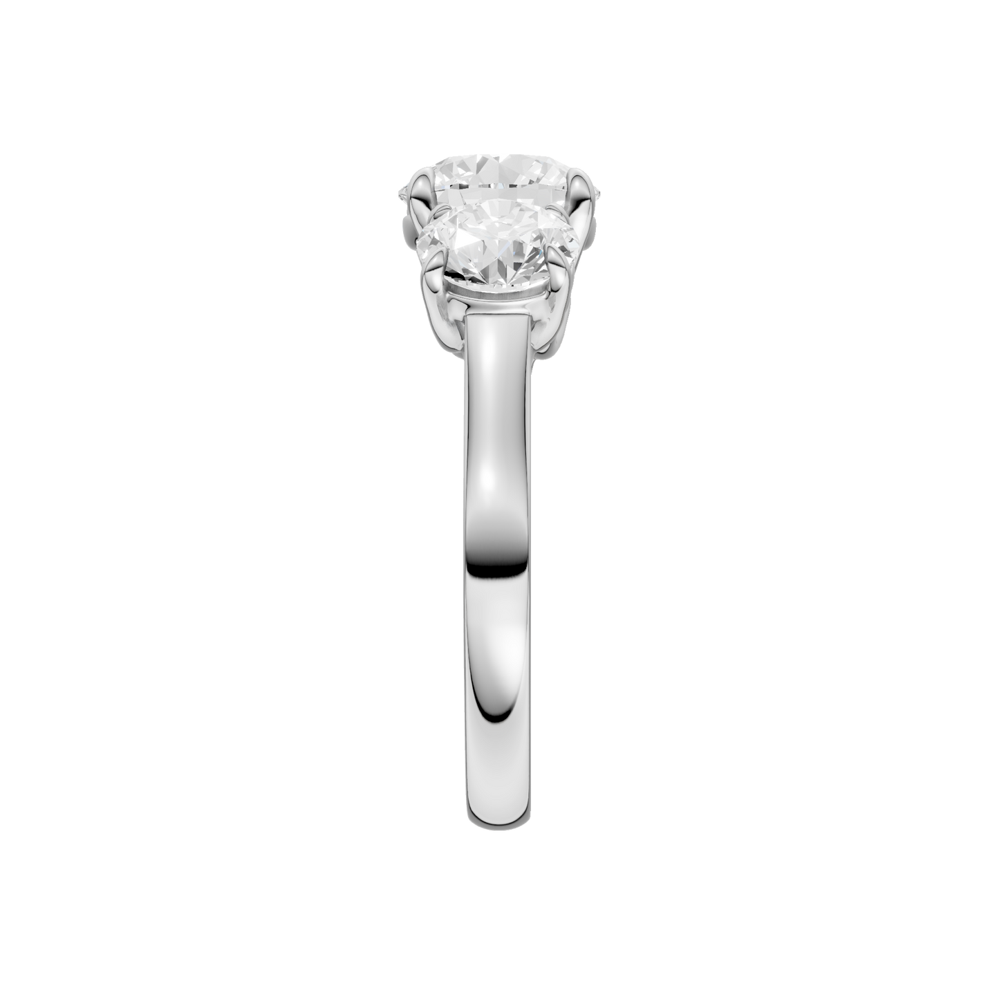 3.00ct Round Certified Three Stone Lab Diamond Ring