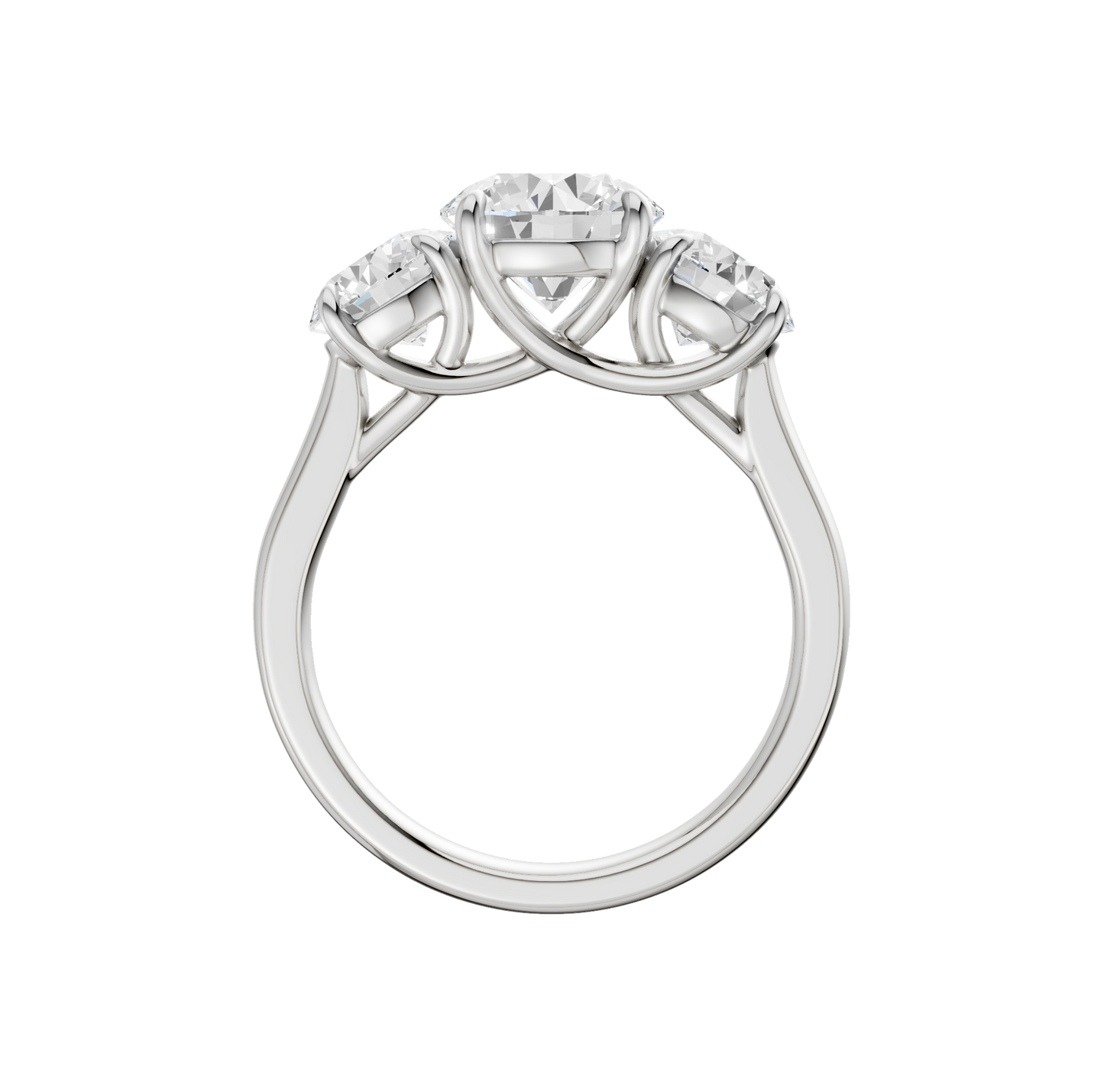 3.00ct Round Certified Three Stone Lab Diamond Ring