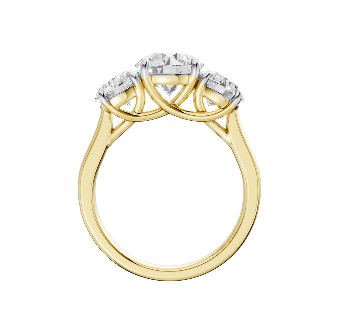 3.00ct Round Certified Three Stone Lab Diamond Ring