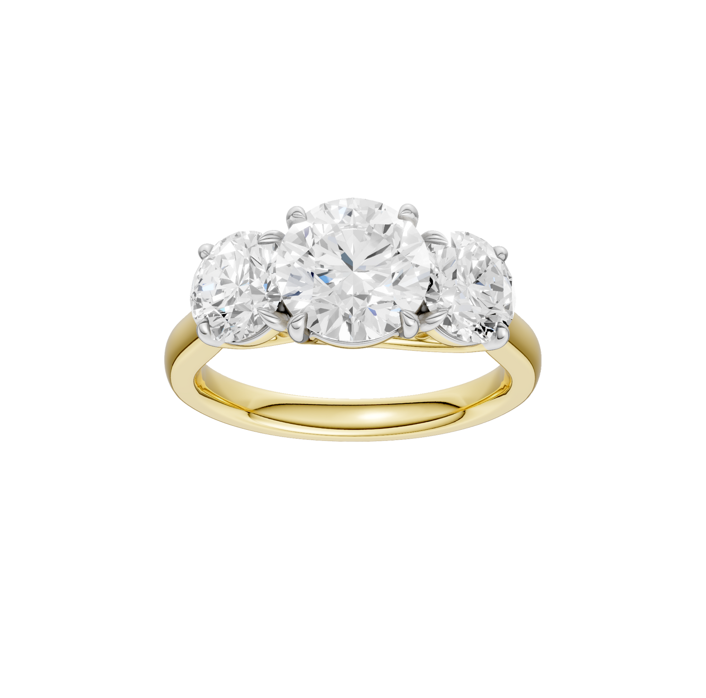3.00ct Round Certified Three Stone Lab Diamond Ring