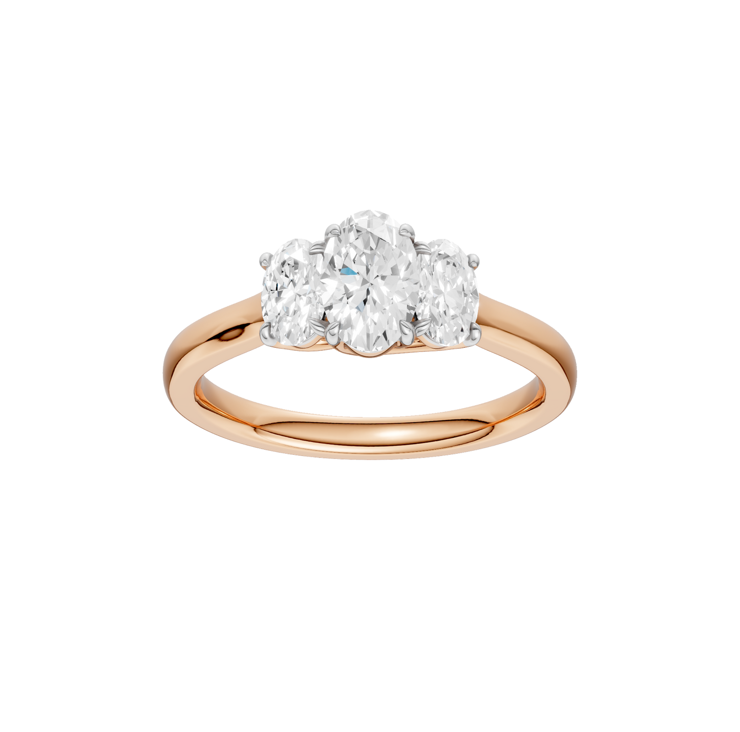 1.00ct Oval Certified Three Stone Lab Diamond Ring
