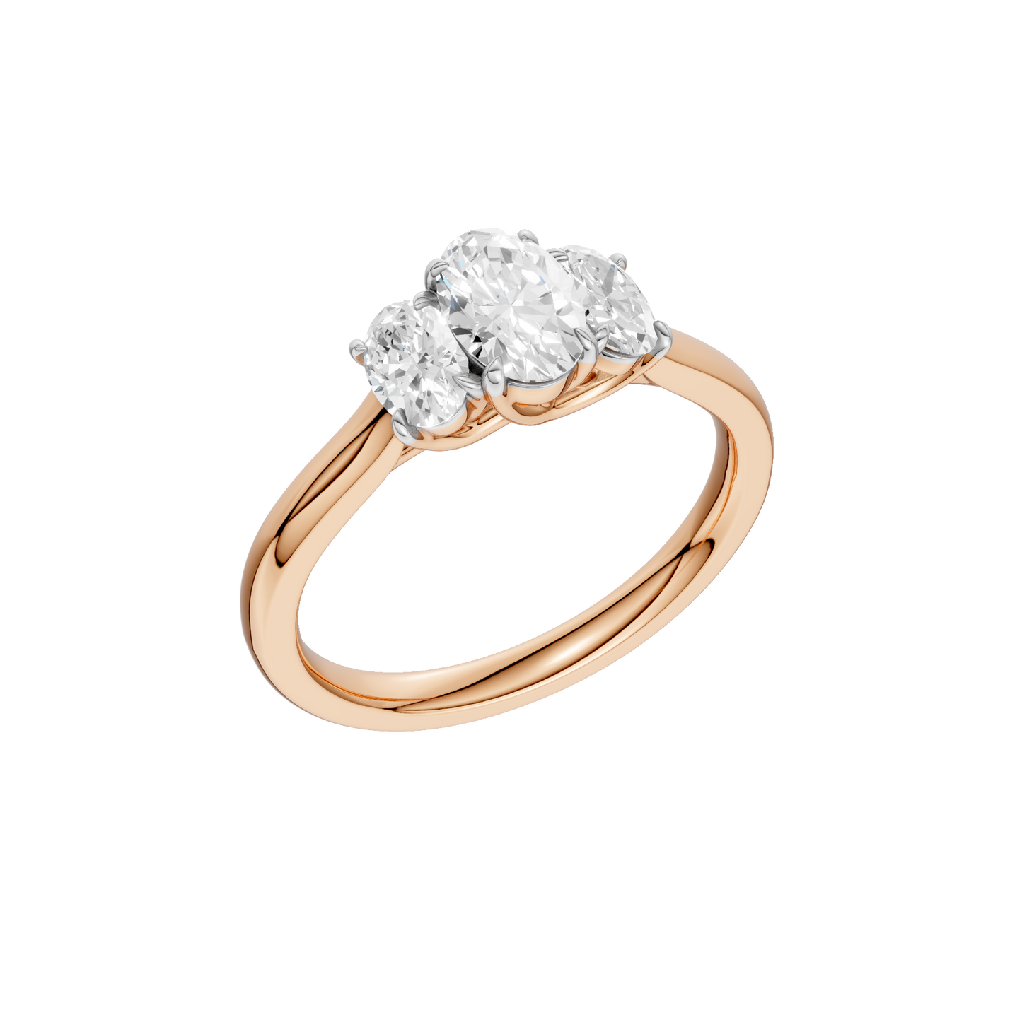 1.00ct Oval Certified Three Stone Lab Diamond Ring