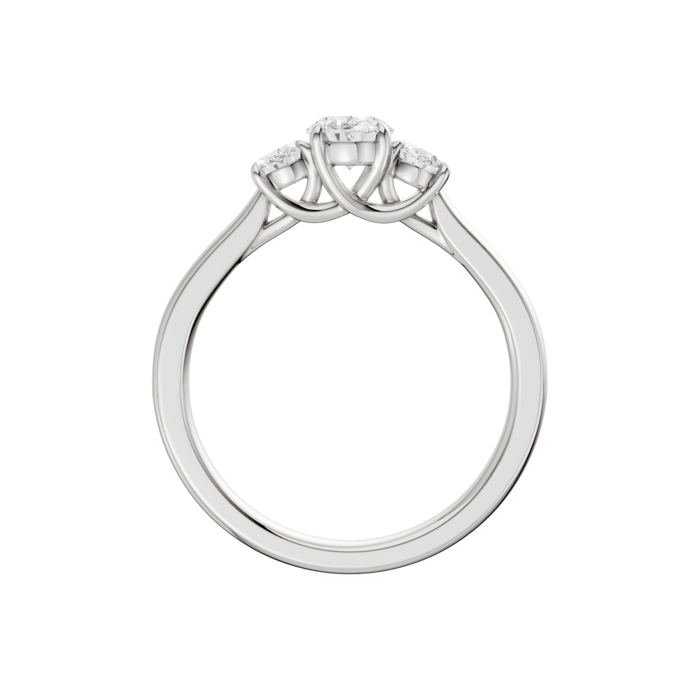 1.00ct Oval Certified Three Stone Lab Diamond Ring
