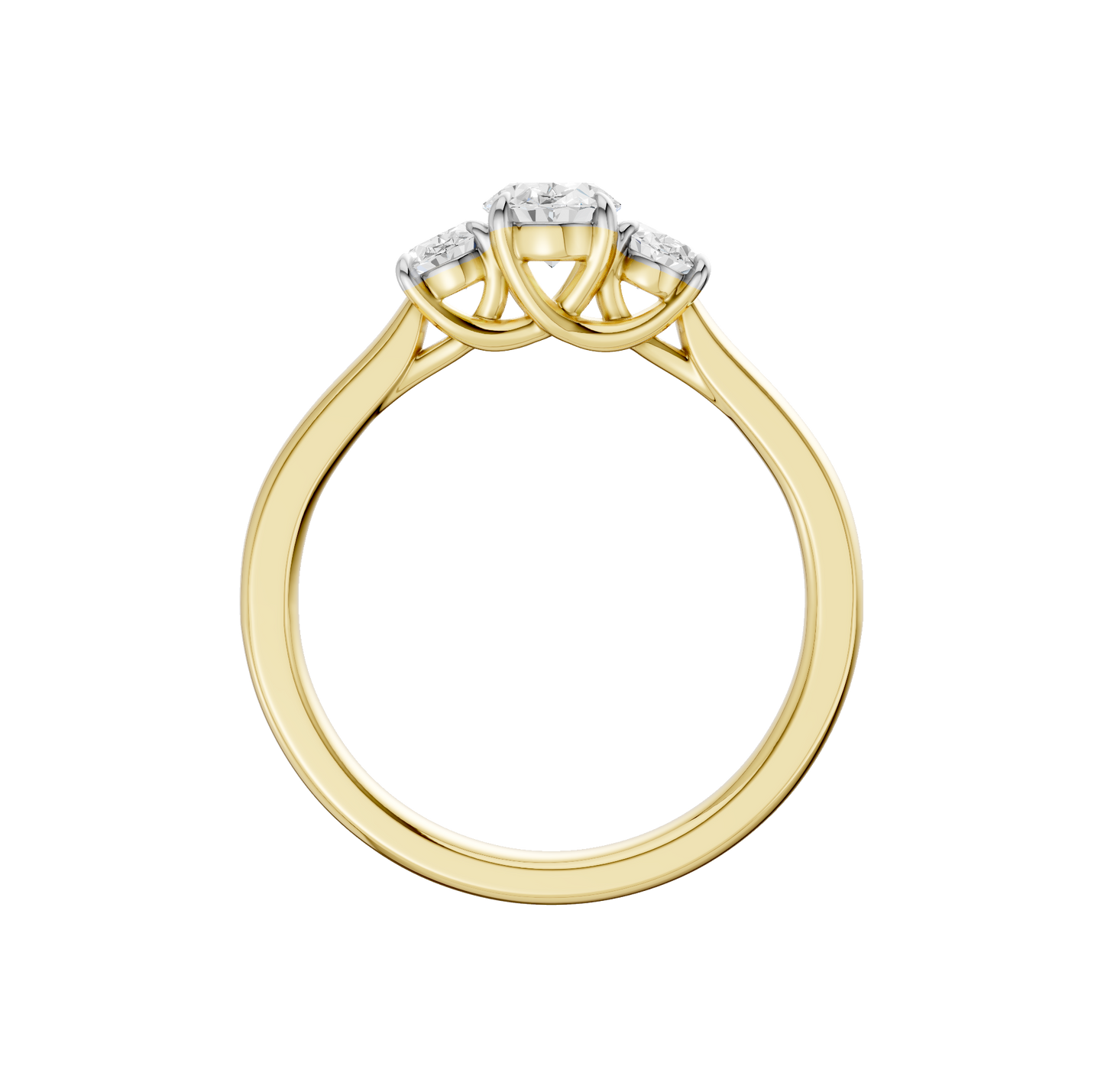 1.00ct Oval Certified Three Stone Lab Diamond Ring