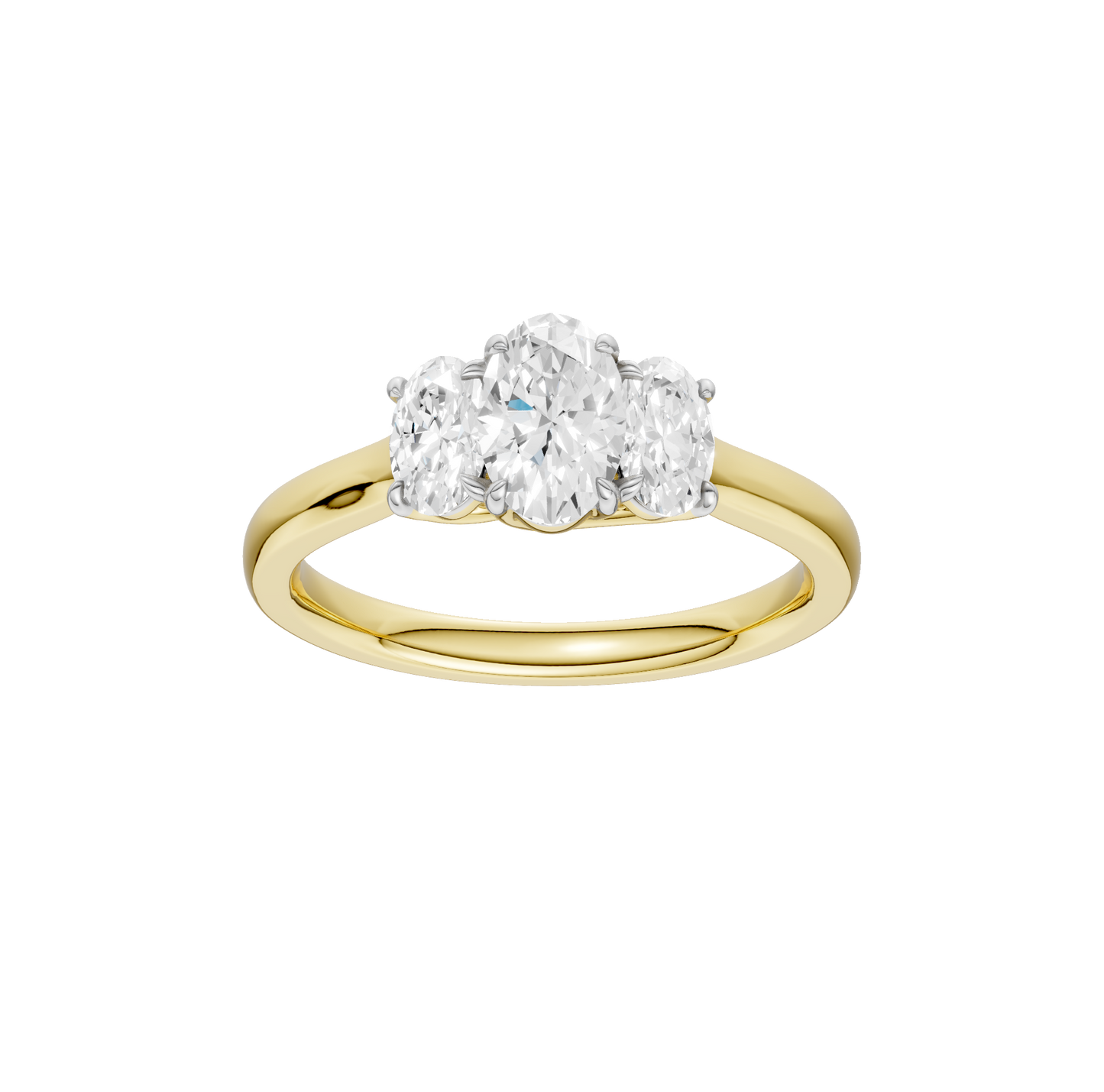 1.00ct Oval Certified Three Stone Lab Diamond Ring