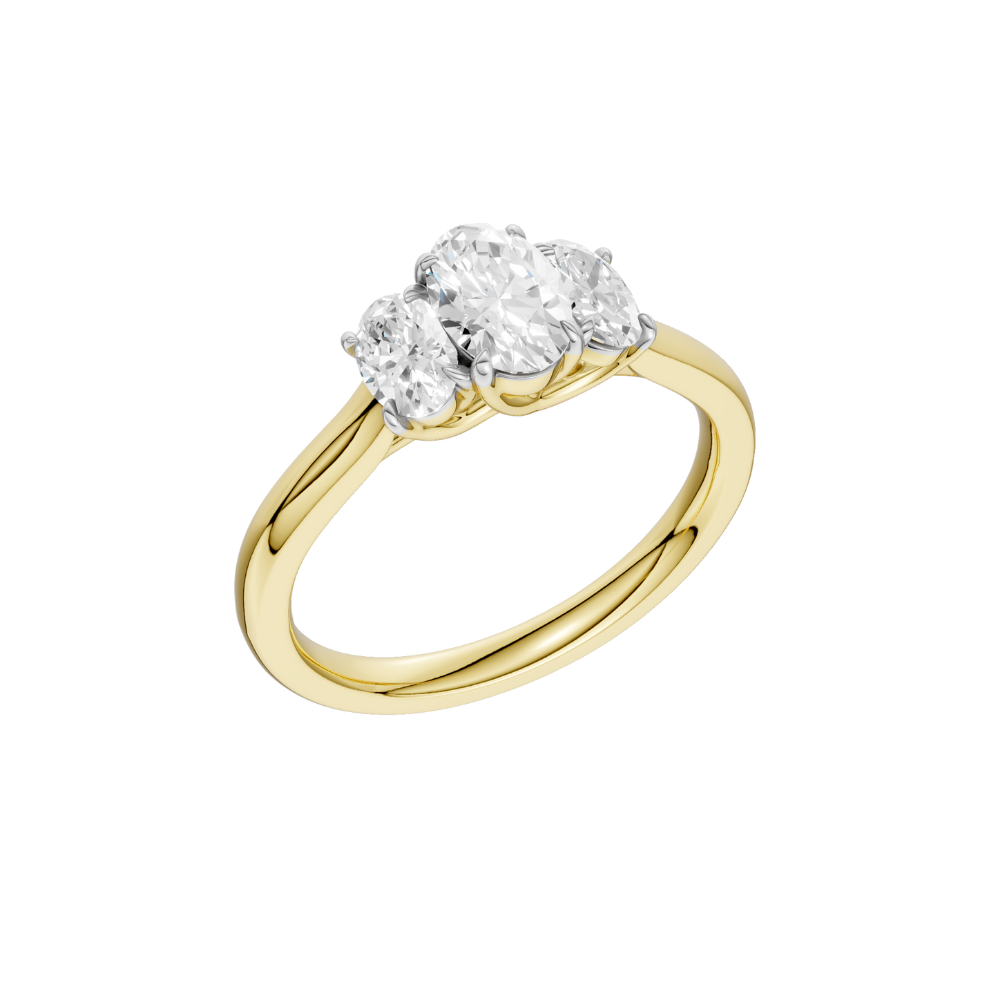 1.00ct Oval Certified Three Stone Lab Diamond Ring