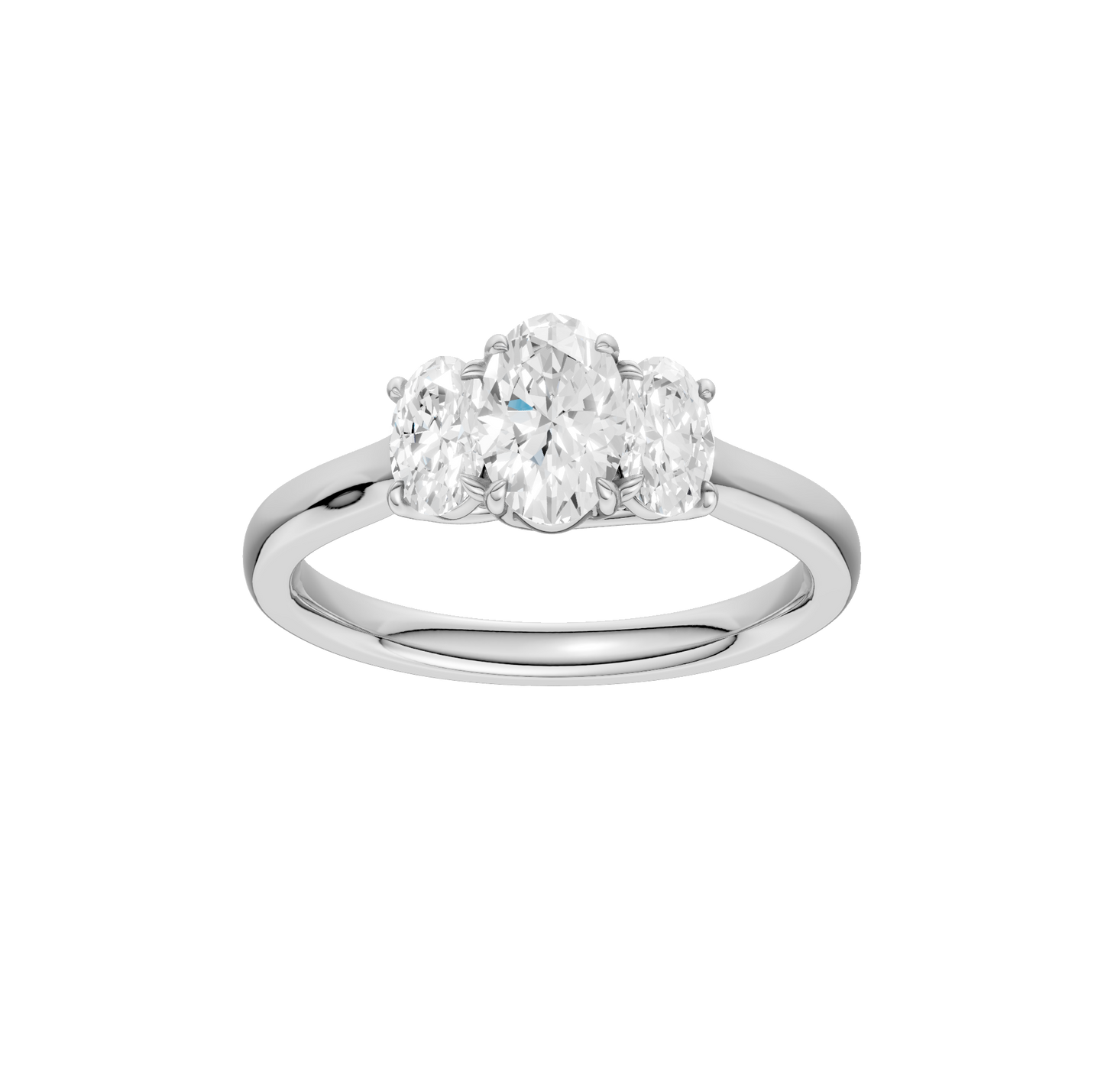 1.00ct Oval Certified Three Stone Lab Diamond Ring